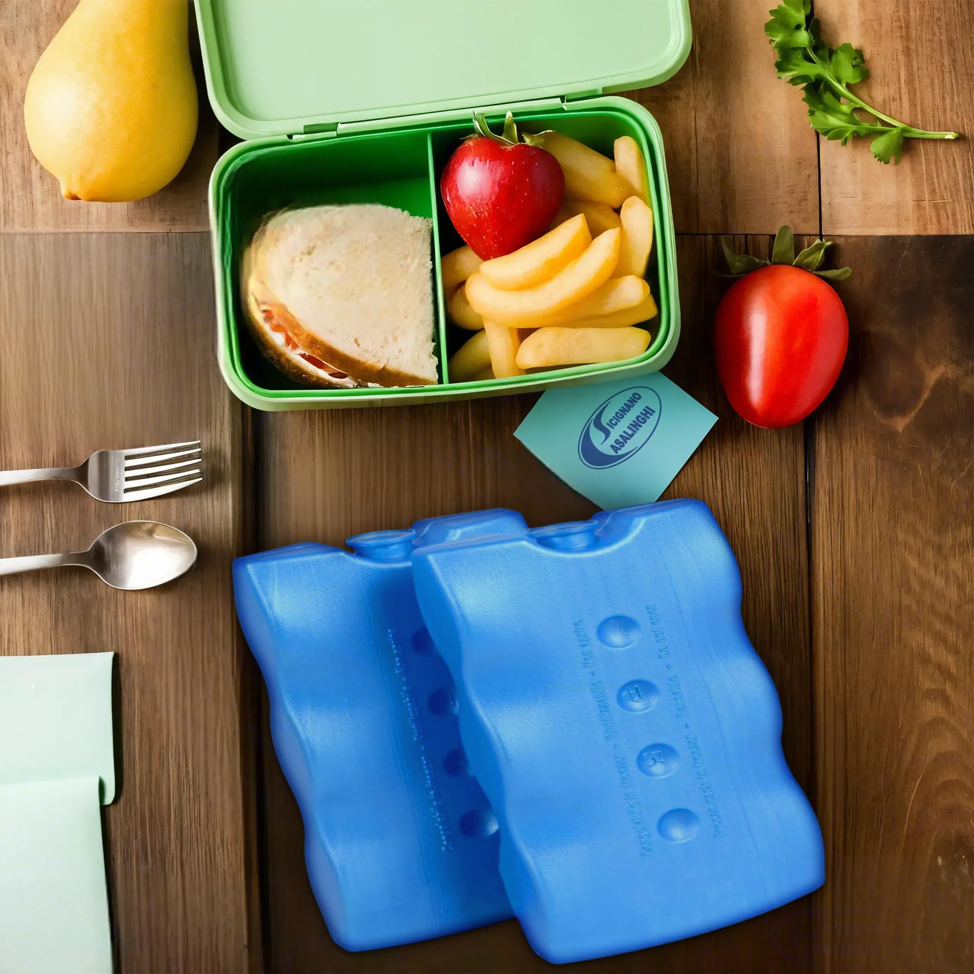 Sicignano | Piastra Ghiaccio Riutilizzabile in Polietilene 2 Pezzi x 400 ml – Mattonella Refrigerante per Borsa Termica Frigorifero Portatile Trasporto Alimenti Contenitori Termici (40)