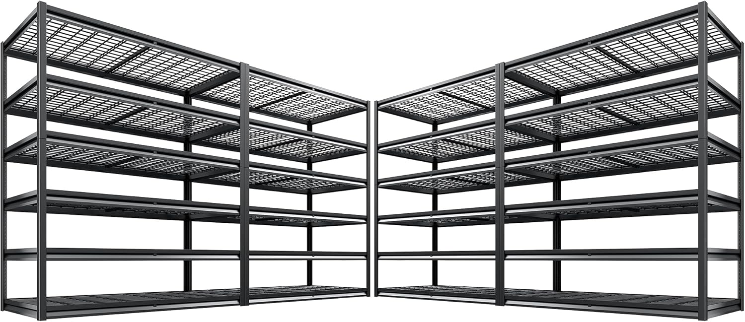 REIBII 55" W Garage Shelving Heavy Duty 6Tier Garage