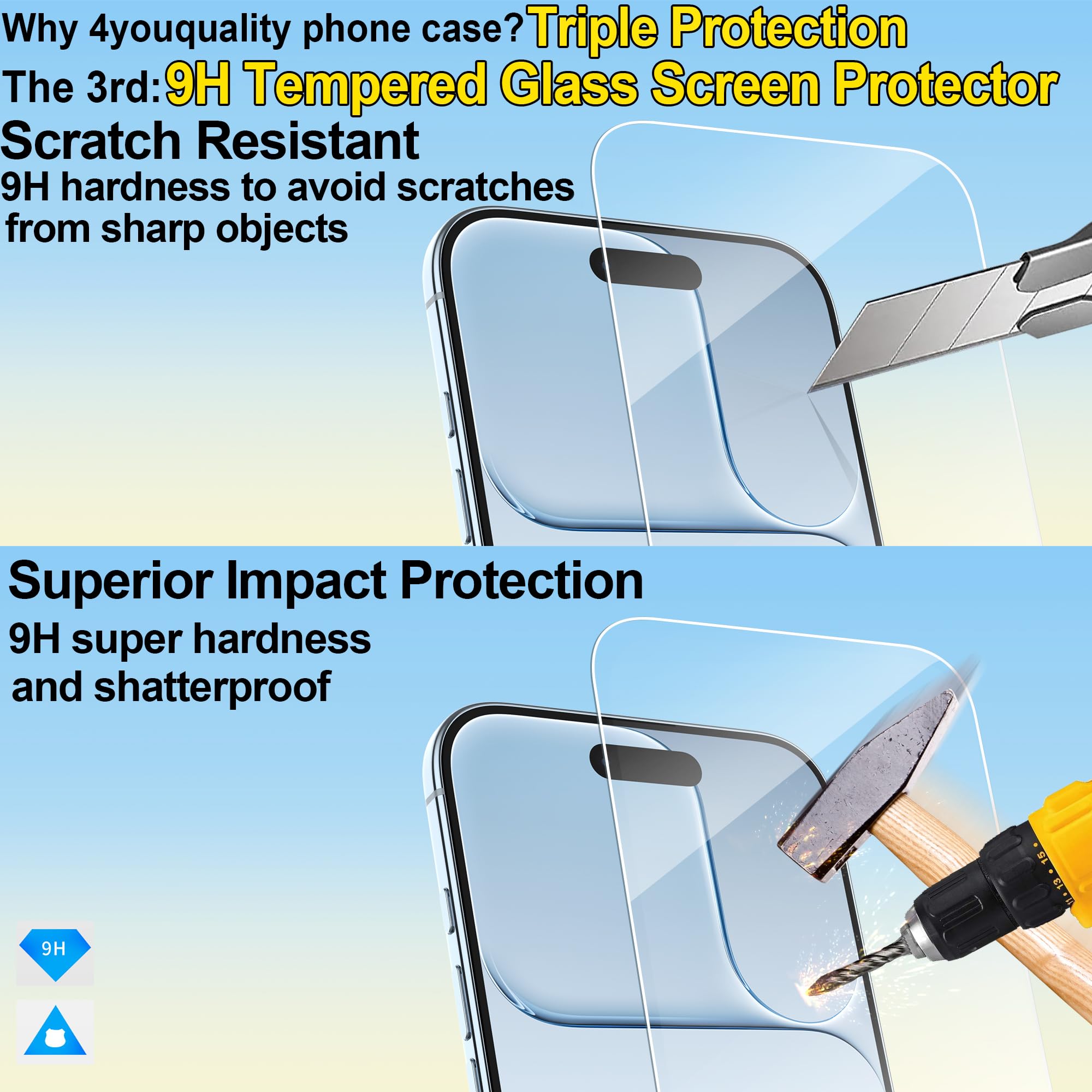 4youquality [4-in-1] Case For IPhone 13 Pro Max Case With [2-Pack 4 thumbnail image