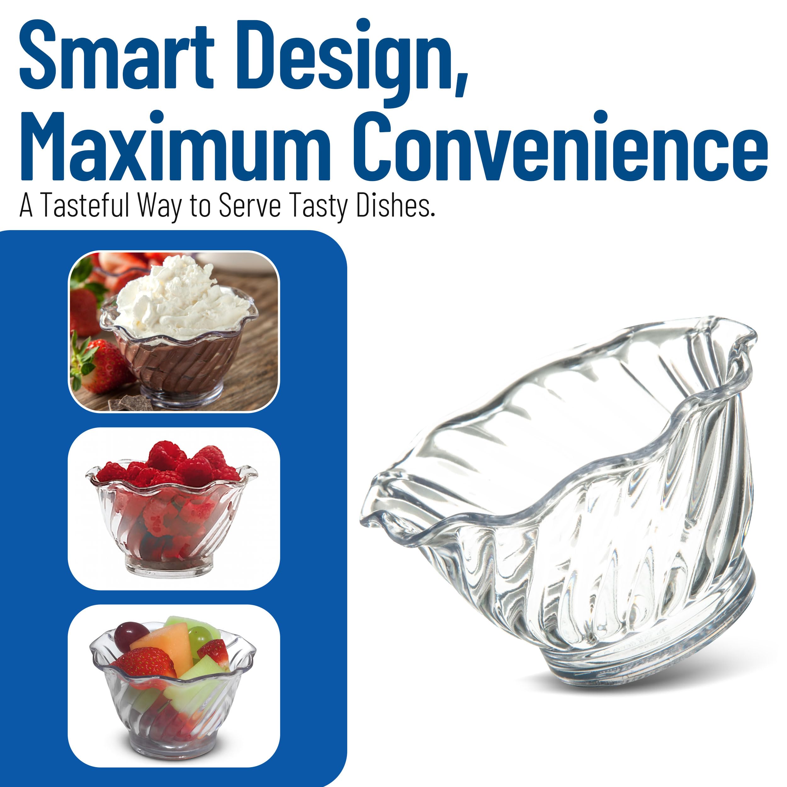 Utopia CA453007-0000-B01024, Plat à dessert en polycarbonate Tulip SAN 16 cl, Boîte de 24