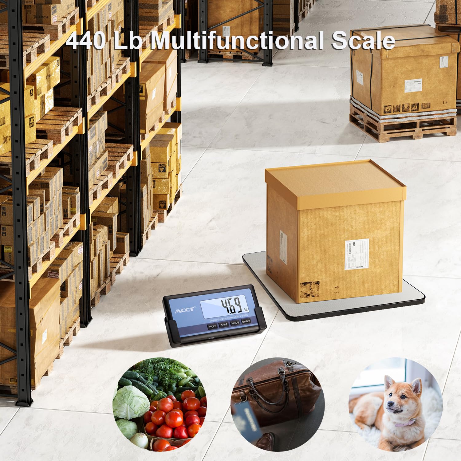 Wireless Postal Scale - 440lb Capacity - Balanza digital para envíos con función de retención, 10g de alta precisión, ideal para almacén/embalaje/oficina/equipaje, balanza de alta resistencia