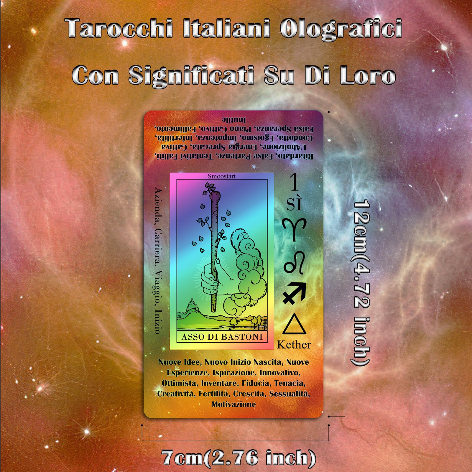 Smoostart Tarocchi Carte Italiano Per Principianti Con Significato, Tarocchi Con Guida Per Principianti, Parole Chiave, Elemento, Pianeta, Zodiaco, Chakra, Sì O No, Tono Musicale, Numerologia