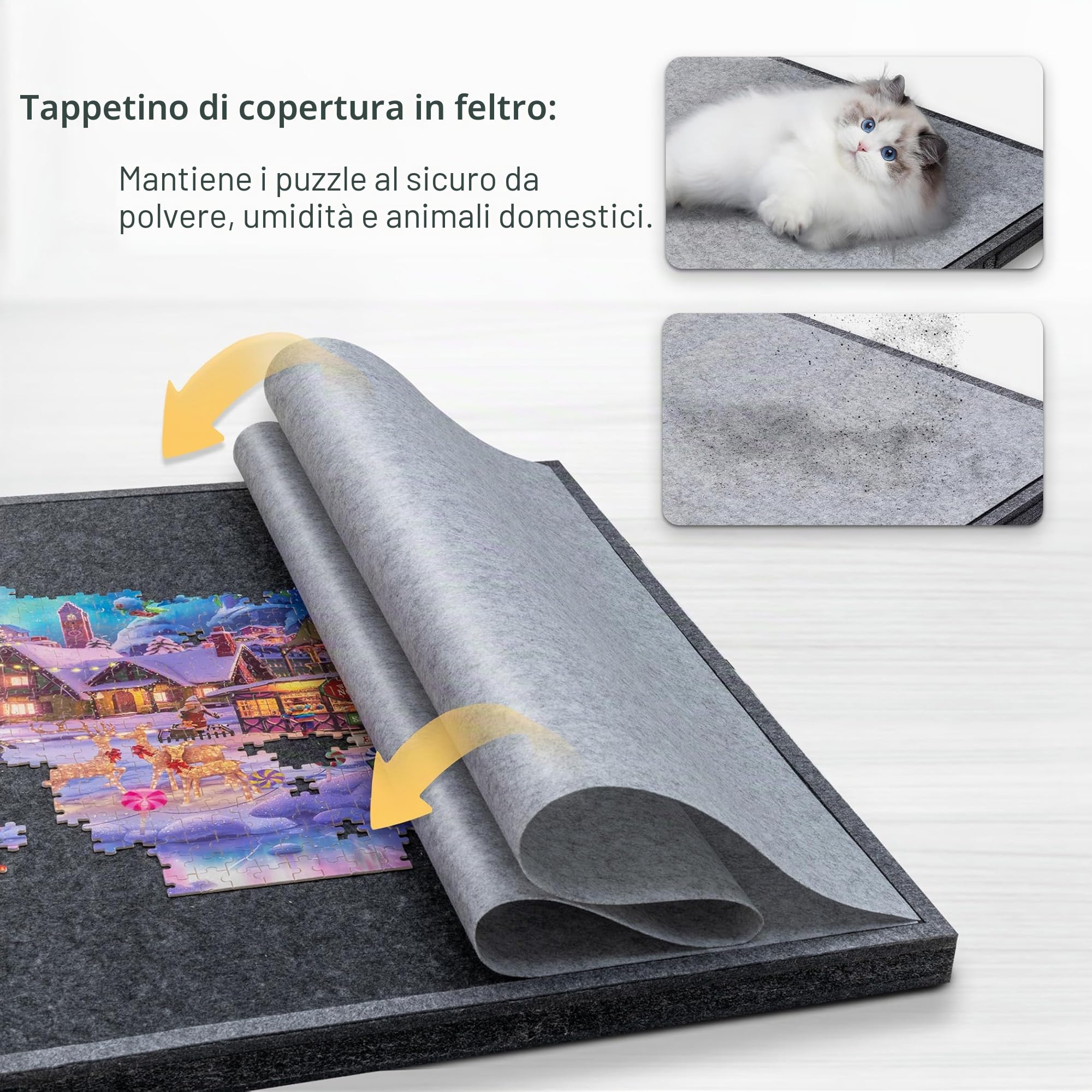 Lavievert Tavola puzzle inclinabile da 2000 pezzi con 8 cassetti colorati e copertura, tavolo pieghevole con cavalletto regolabile a 4 angolazioni