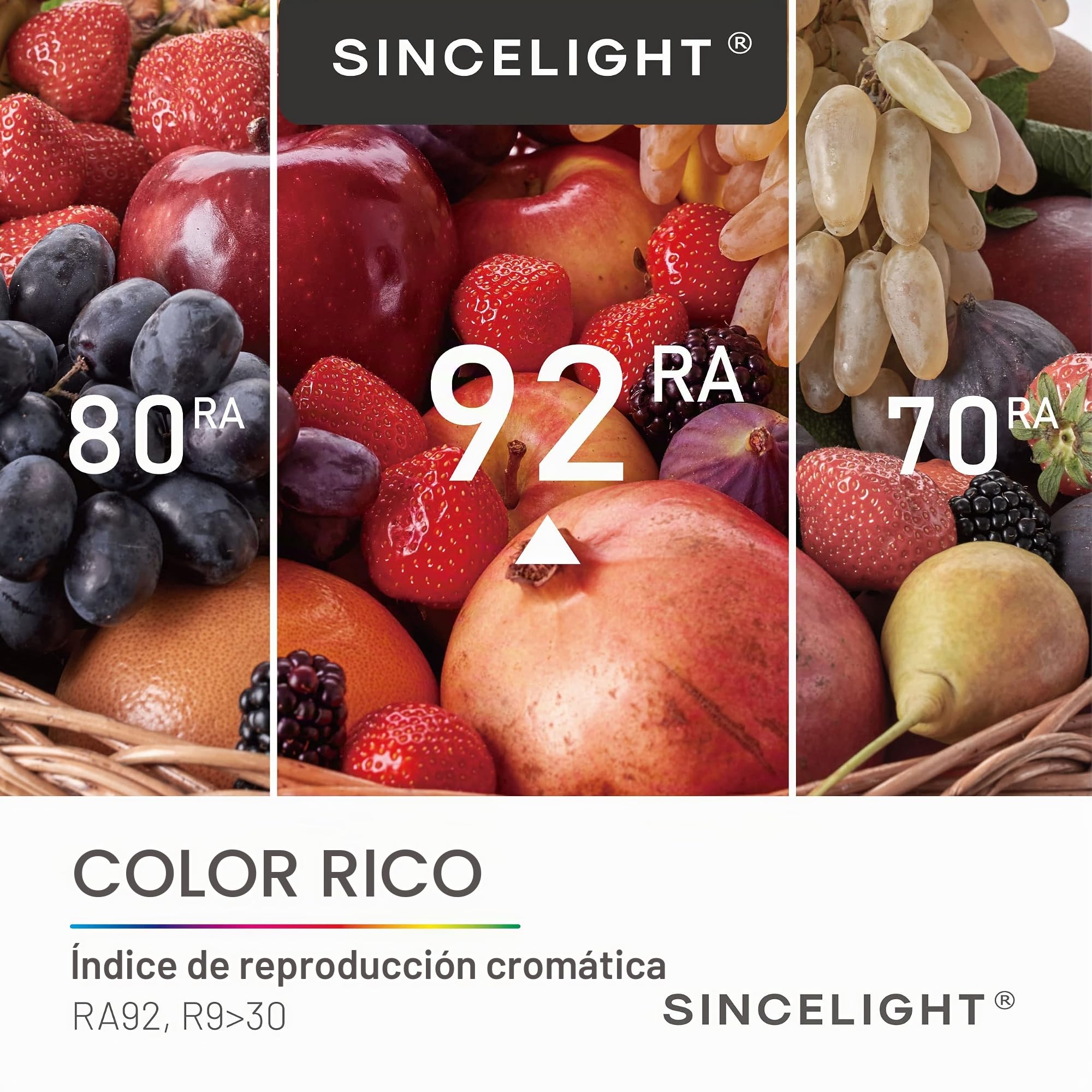 SINCELIGHT Bombillas LED 10W con casquillo E27, reflector R80 con difusor lechoso, foco sofer, blanco natural 4000K, color rico RA≈92, paquete de 6