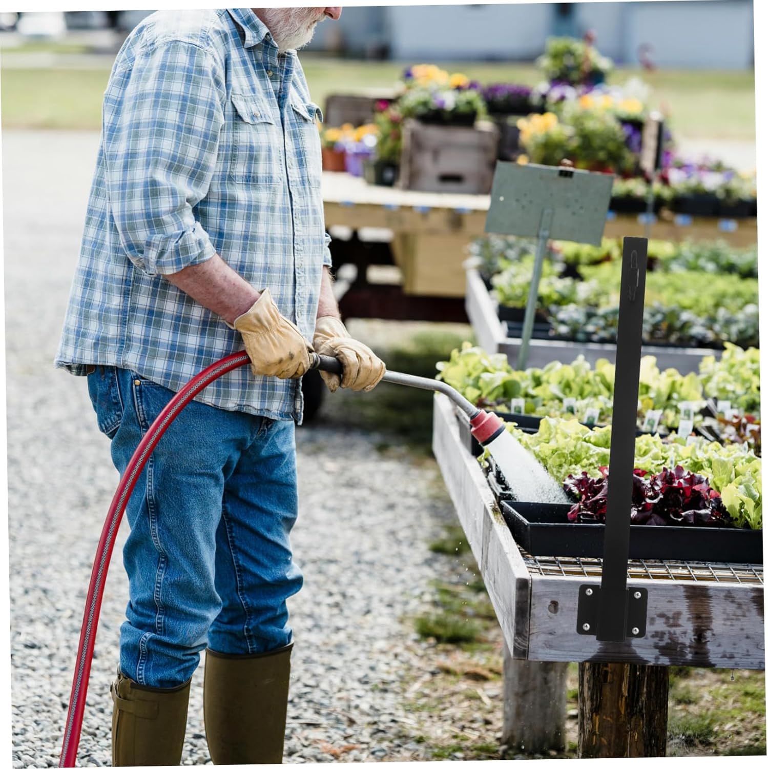 4pcs Outdoor String Light Hanging Poles Support Rods for Bird Feeders and Lights Easy to Install for Patios Gardens and Decks