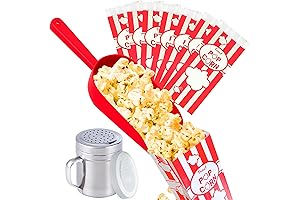 CUSINIUM Red Popcorn Scoop 16oz, Dredge and Popcorn Bags