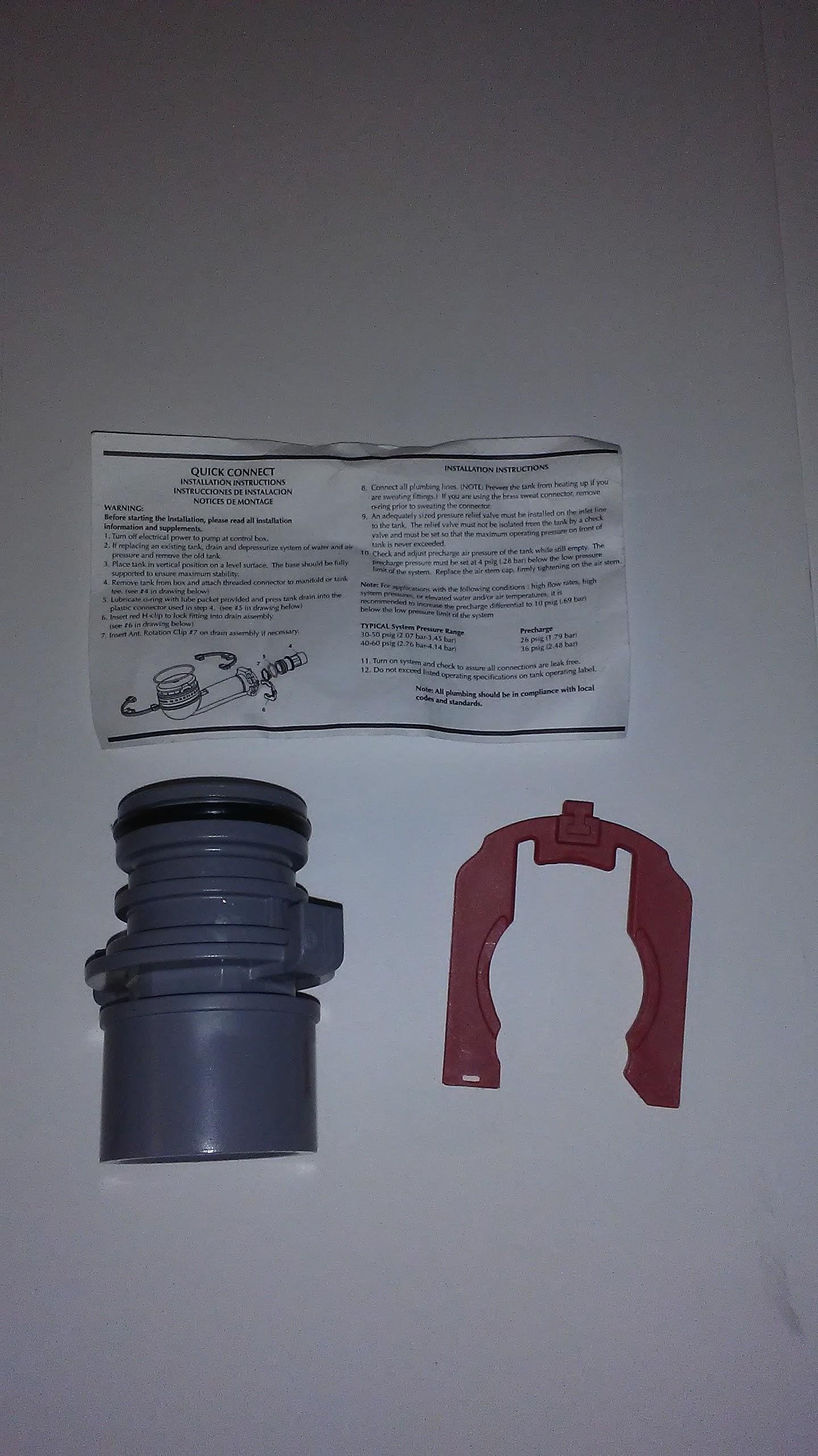 CH20524 PVC SOCKET KIT 1" X 1.25" CH 20524 WELLMATE PENTEK QUICK CONNECT WM4, WM6, WM9,WM12,WM14WB,WM23, WM25WB,WM35WB