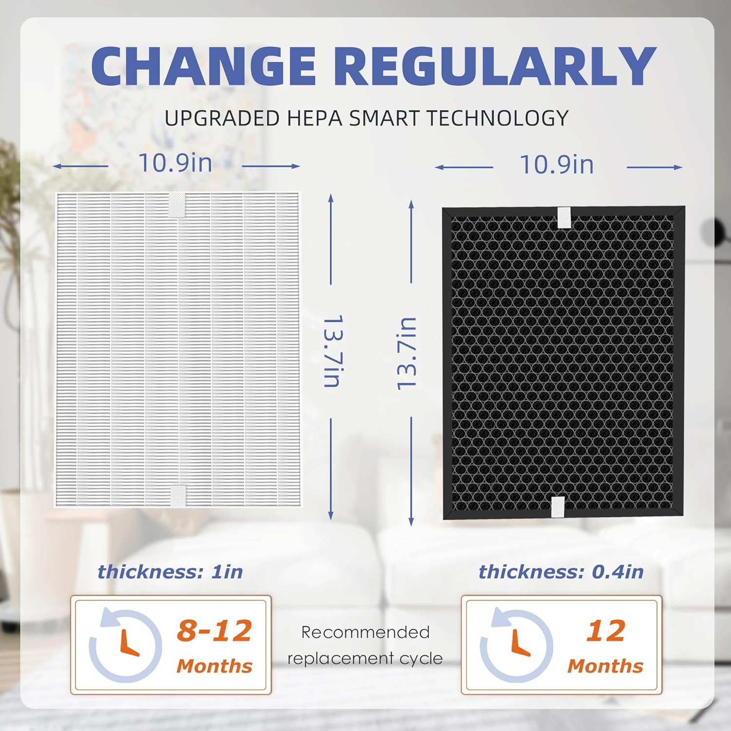 5510 5520 HEPA Air Purifier Filter Q Replacement for Winix 5510 5520 Plasmawave Air Purifier H13 True HEPA Carbon Filter,# 1712-0123-00,2 Set - Image 7