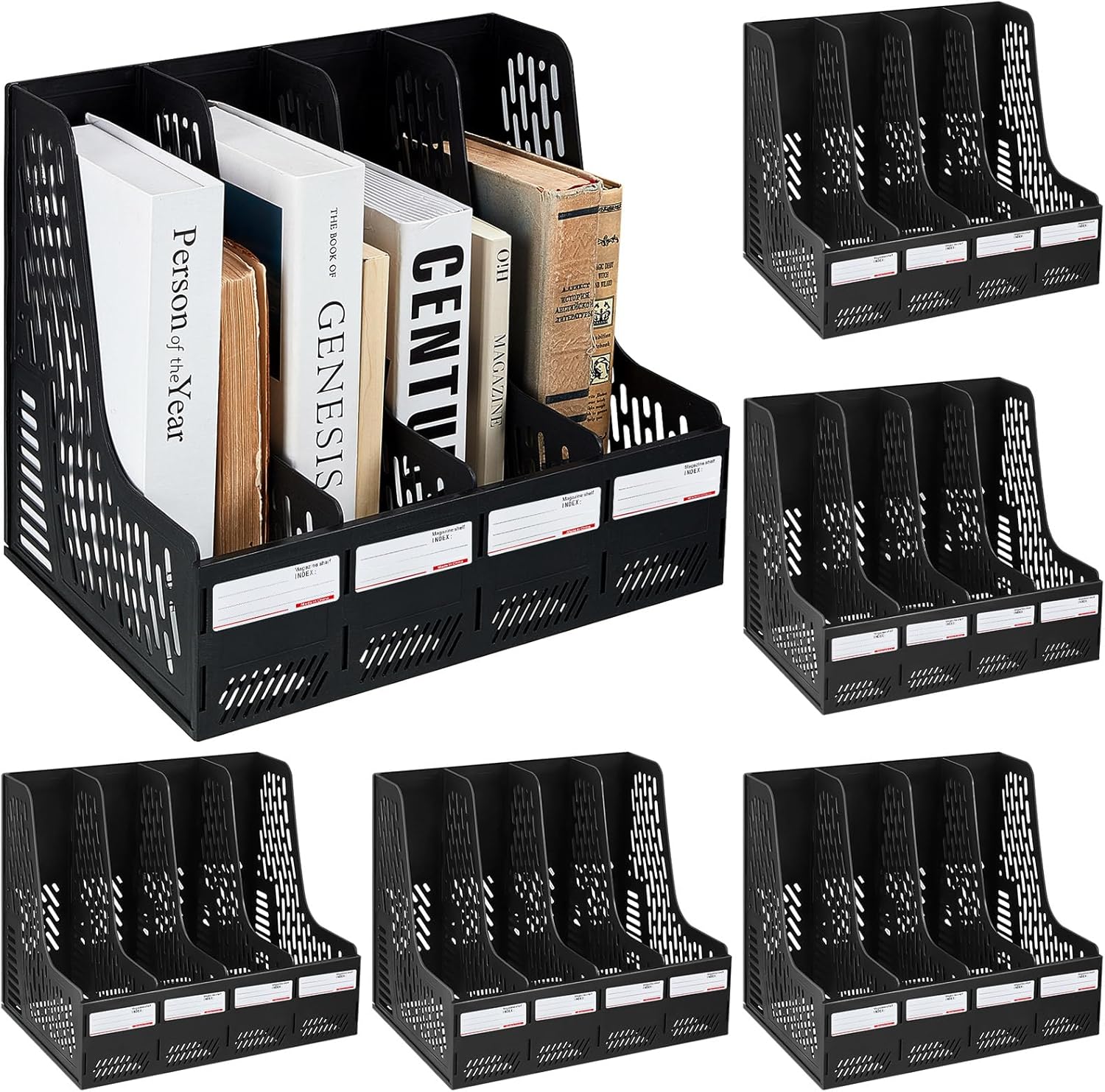 6 Pieces Magazine Holders Bulk Plastic Magazine File