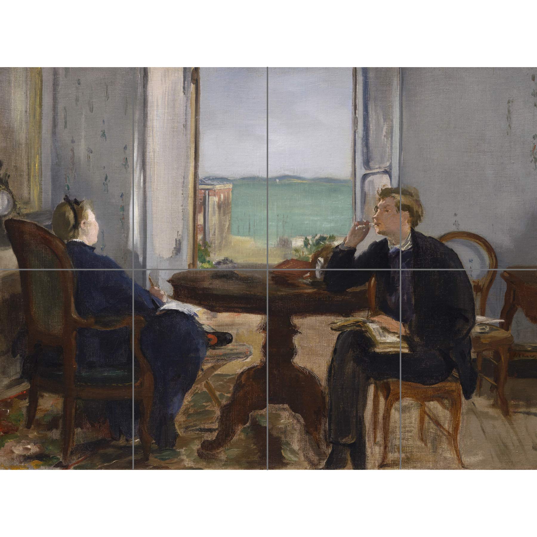 Artery8 Edouard Manet Interior At Arcachon 1871 Painting XL Giant Panel Poster (8 Sections)