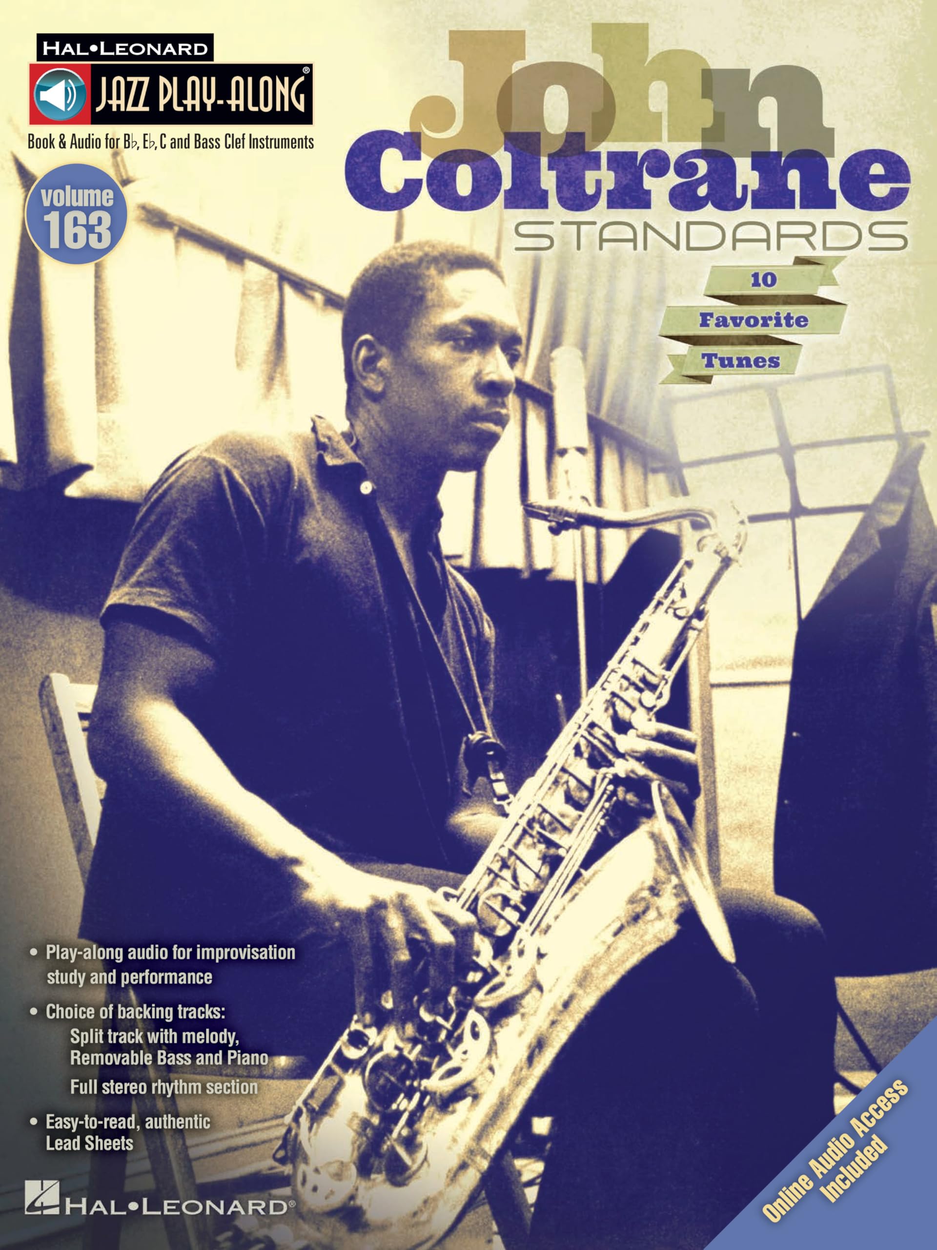John Coltrane Standards Jazz Play Along Vol 163 livre CD pour apprendre le saxophone