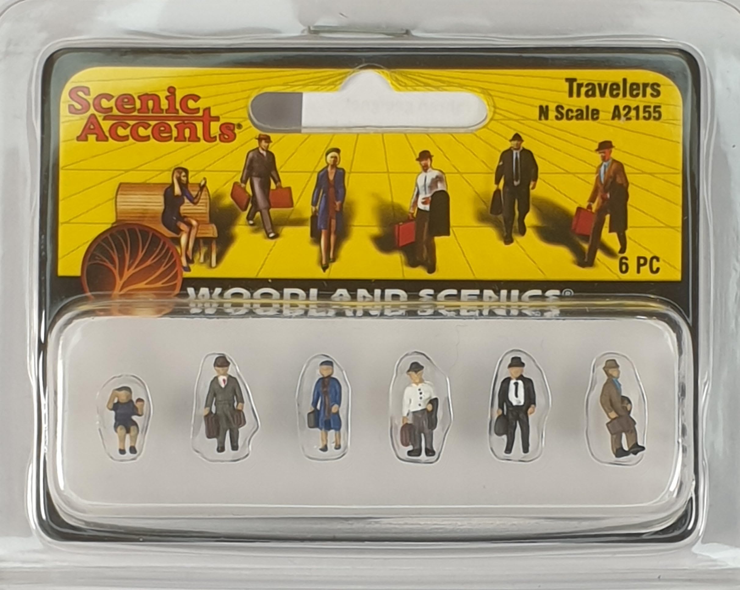 Woodland Scenics A2155 Travellers with Coats Business Travelers Passengers Figures Scale N 1:160 Travelers