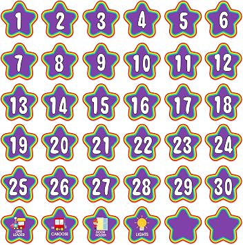 WaaHome Line Up Spots for Classroom Floor - Floor Number Stickers 1-30 for Classroom Lining 4" Removable Vinyl Line Up Stickers Dots Decals for Preschool Kindergarten Elementary School Supplies