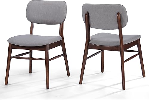 Set of 2 Mid-Century Upholstered Dining Chairs with Rubberwood Frame - Perfect Dining Chairs for Table & Chair Sets, Desk Chair, Kitchen, Living