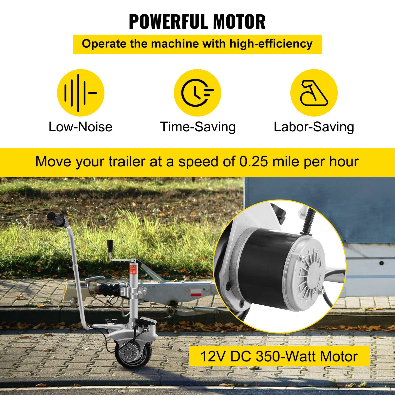 350W 12V elektryczny zmotoryzowany koło kopiujące 2270KG ładunek pojazdu przyczepa kempingowa koło do łodzi Dolly Utility przyczepa samochodowa SUV Power Mover Profesjonalne instrumenty i narzędzia