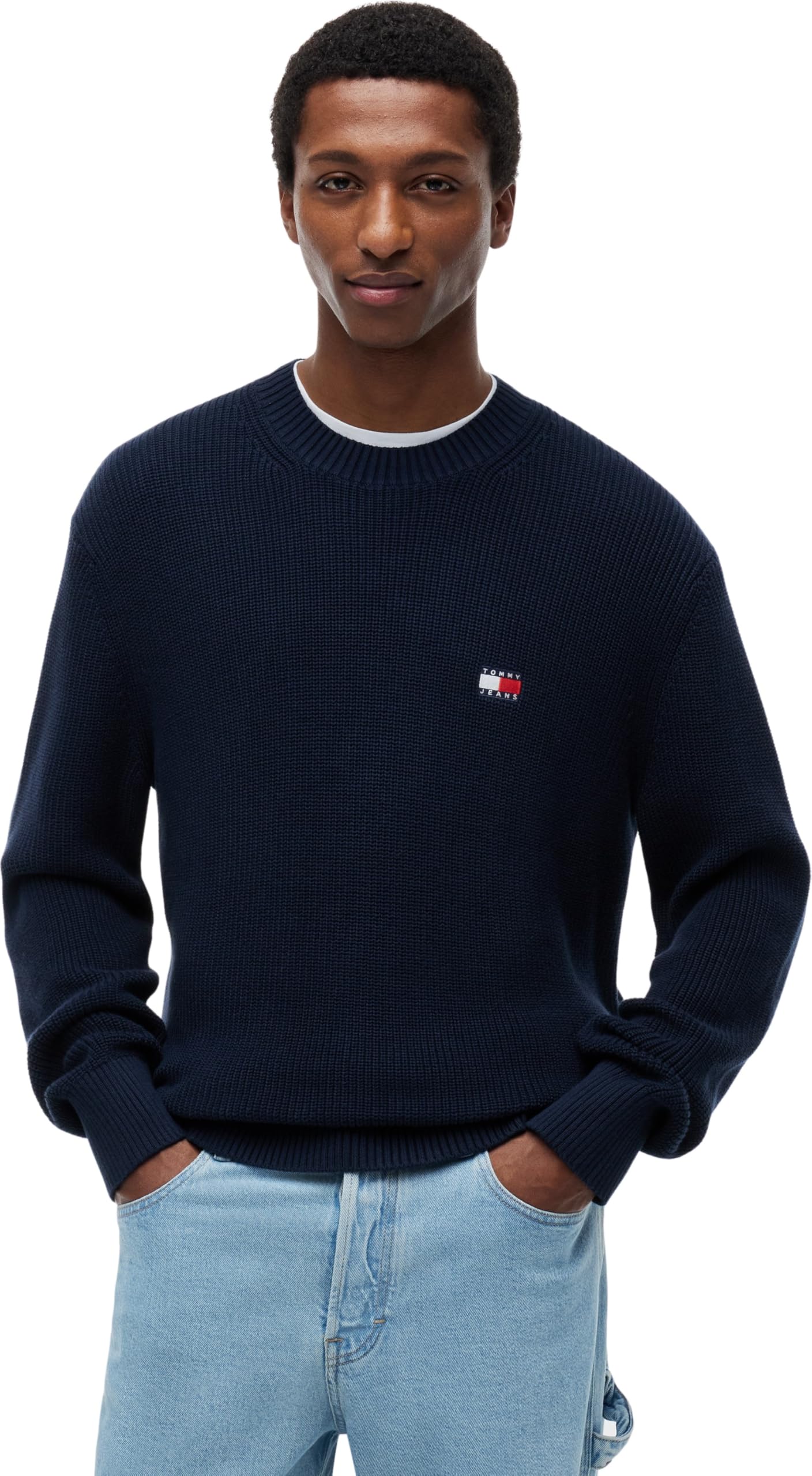 Tommy Jeans Tjm Reg Badge Sweater Dm0dm20923 Pullover Uomo (Pacco da 1)