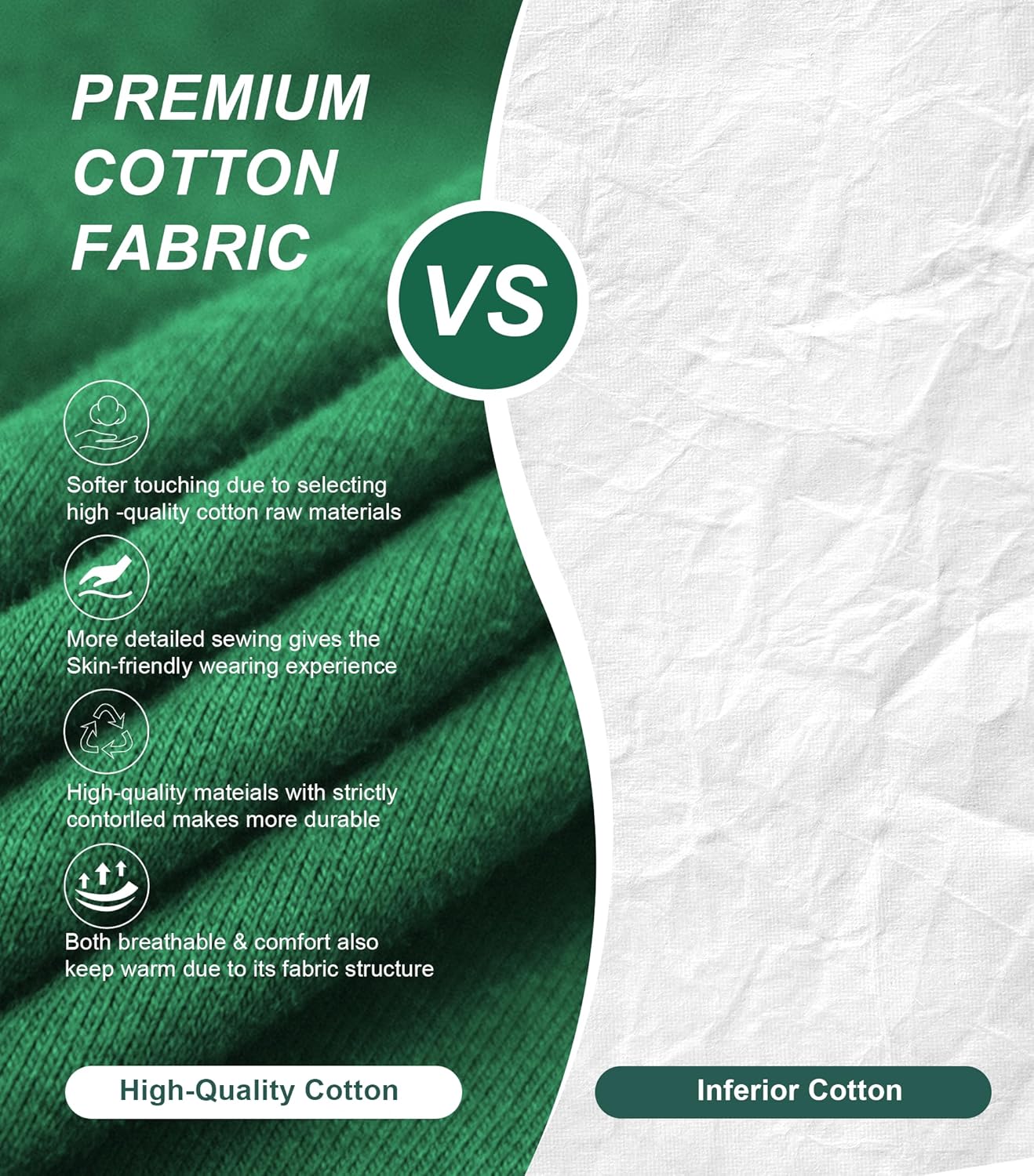 EA'S SECRET Men's Cotton Pajamas Set Button Down Pjs Set for Men Long Sleeve Knit Sleepwear Loungewear with Pockets - Image 4