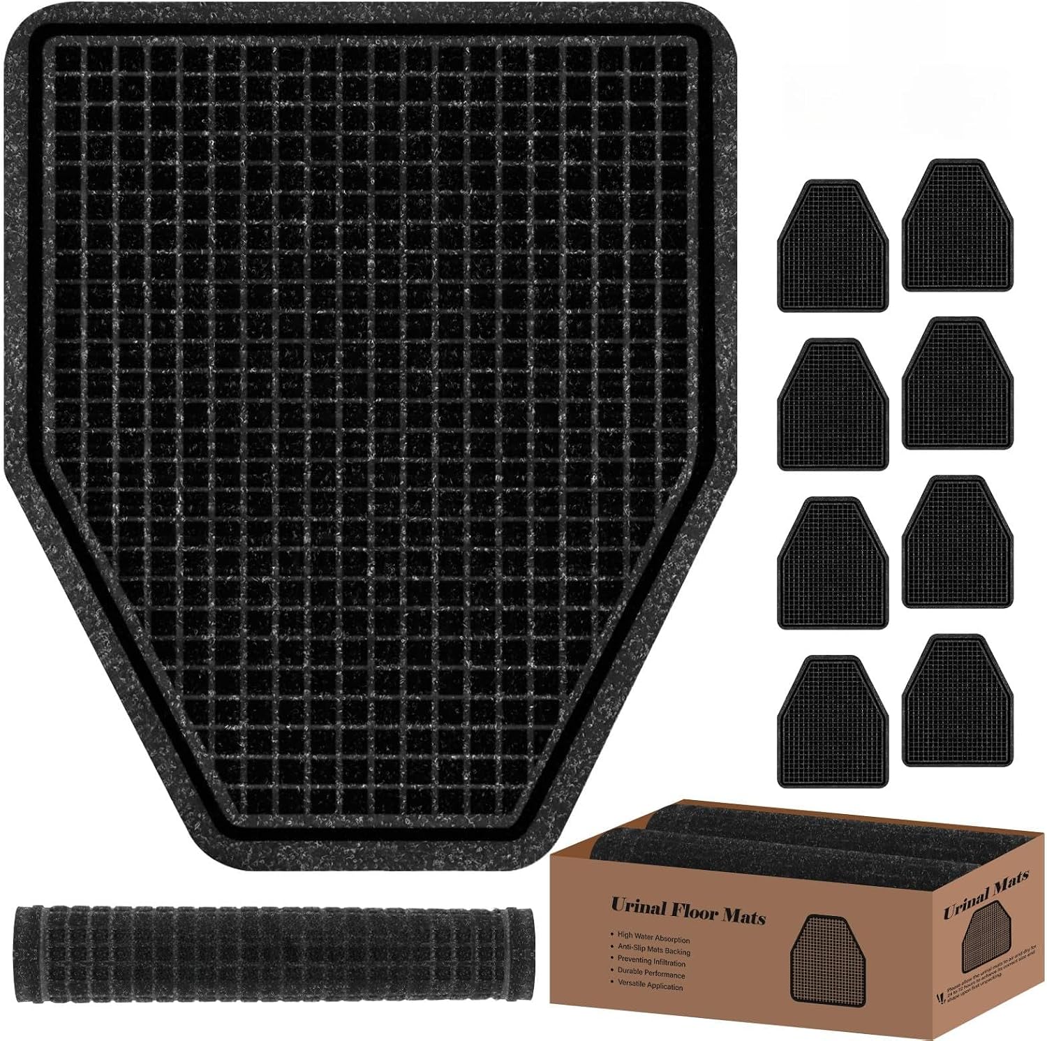 8 Pack Uniral Mats,17.5x21in Professional Bathroom Urinal Mat for Floor
