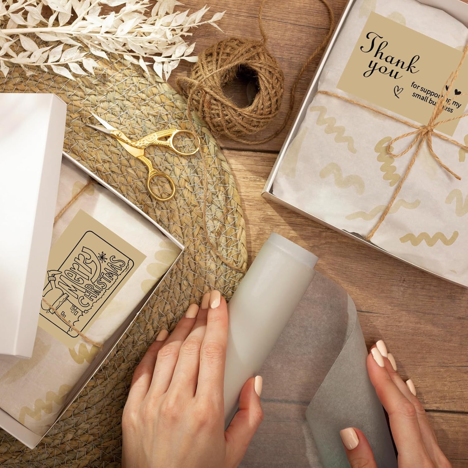 Starboling 3" x 2" Thermal Labels,Self-Adhesive Rectangle Thermal Printer Sticker,for Price,Barcode,Mailing,Name(Brown) - Image 5