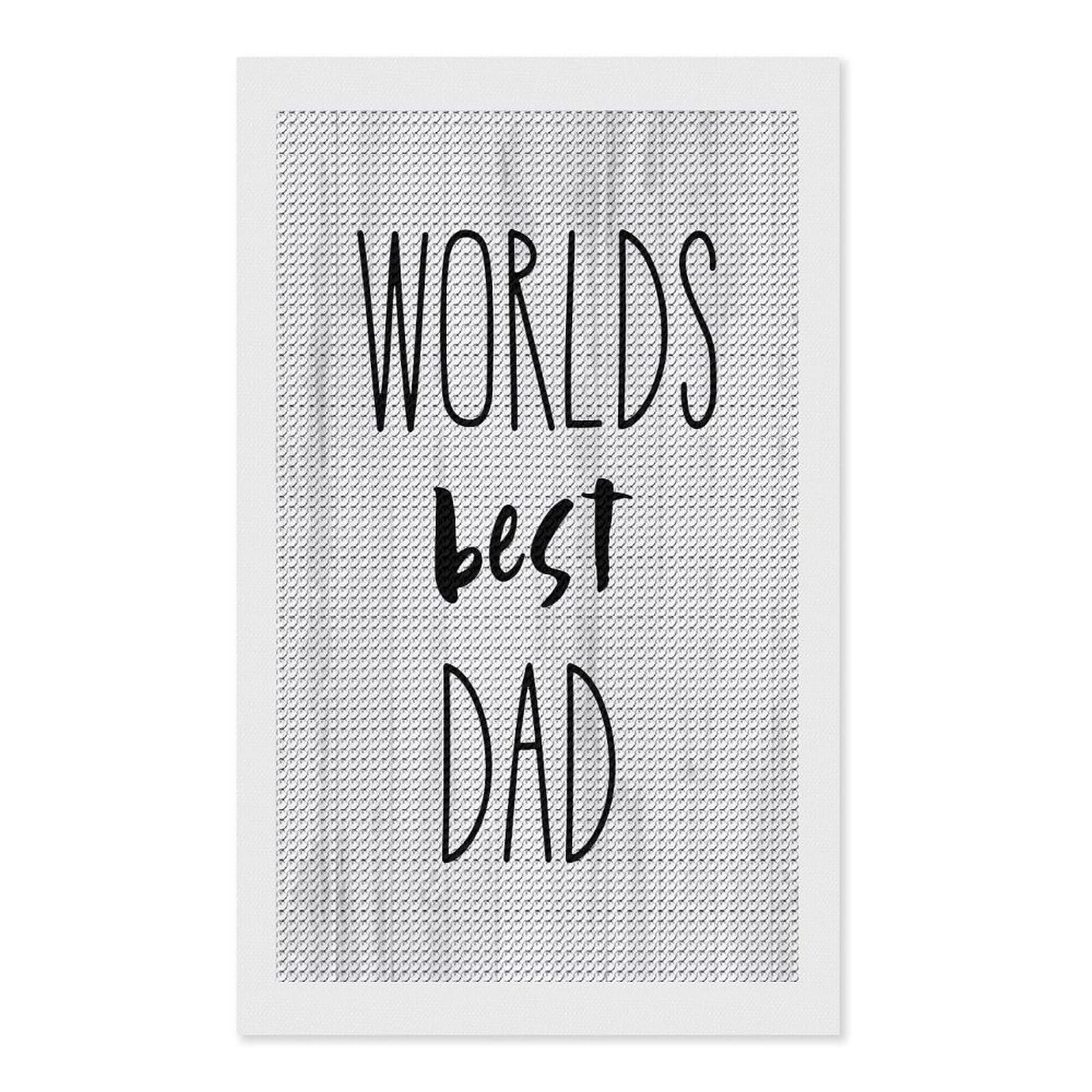 Junmoney Worlds Best Dad Diamond Painting Set 12"x20", for Beginners, Modern Decor, Simple to Start, Gift Idea, Pleasing Wall Art Project