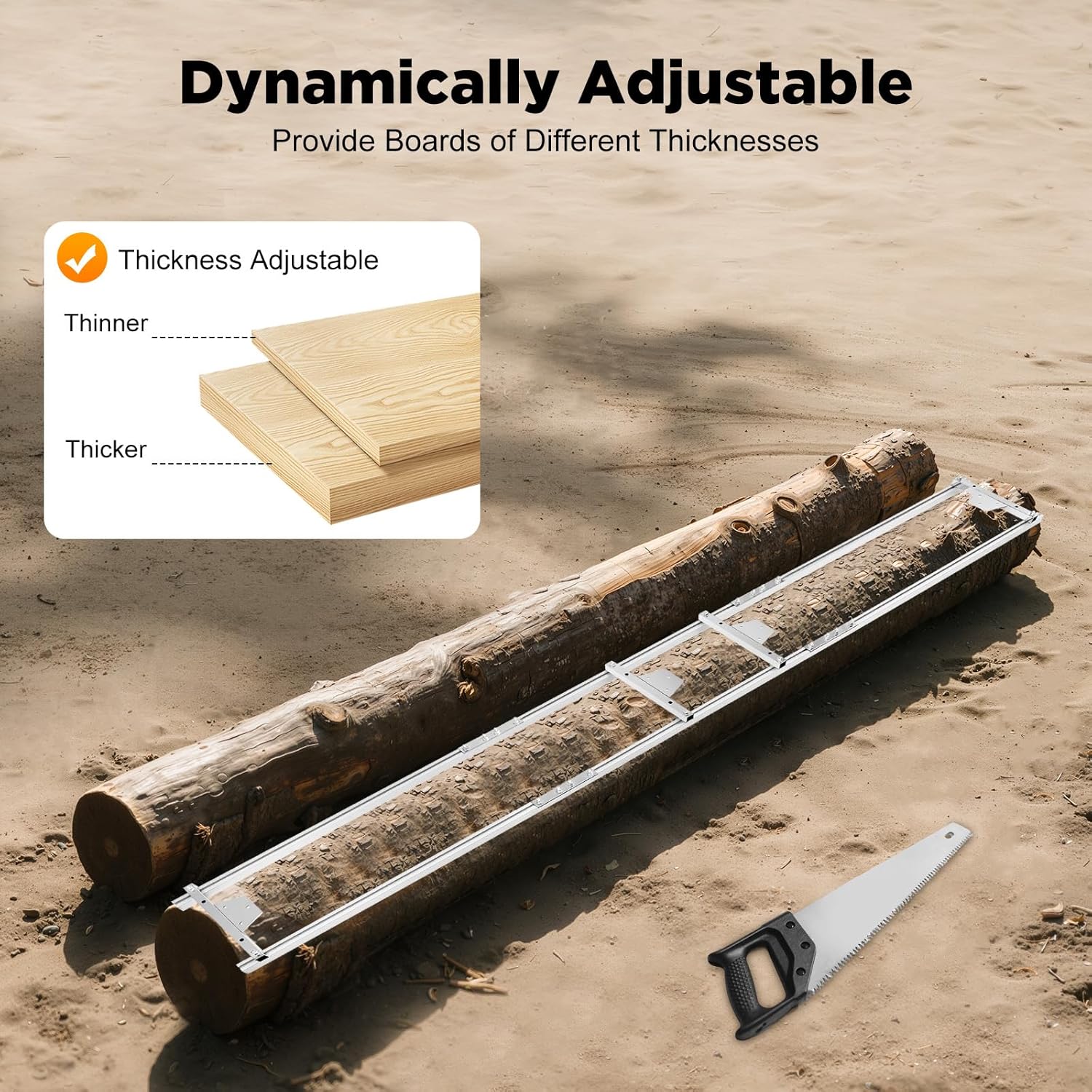 Rail Mill Guide System, Aluminum Chainsaw Mill Guide Rail, Silver, 270cm (106.3in), Adjustable Cutting Thickness, for Log Milling and Woodworking