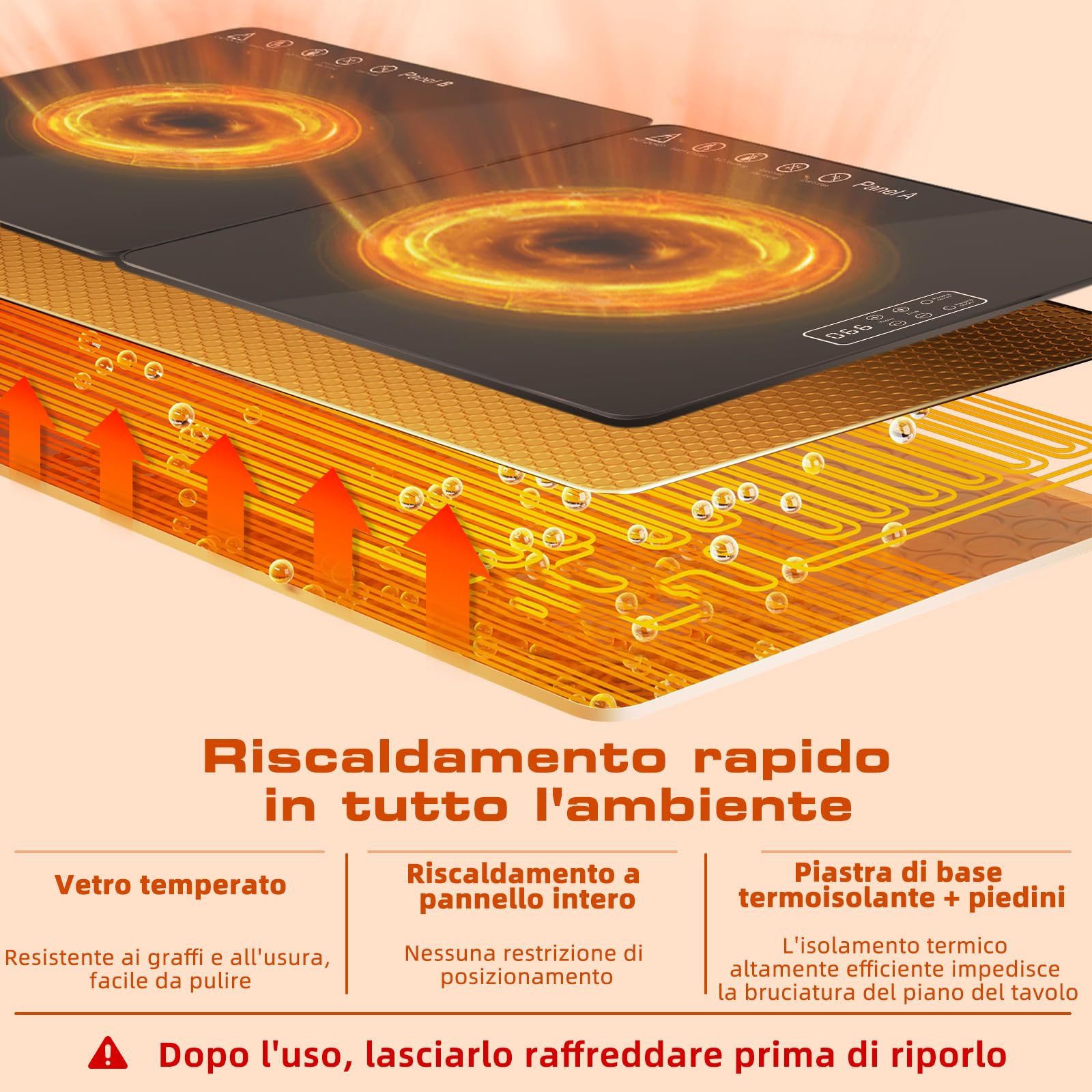 Vassoio Riscaldante Elettrico,Controllo della Temperatura Regolabile e Pieghevole,Piastra Riscaldante Multiuso per Mantenere Caldi o Scongelare gli Alimenti a Casa