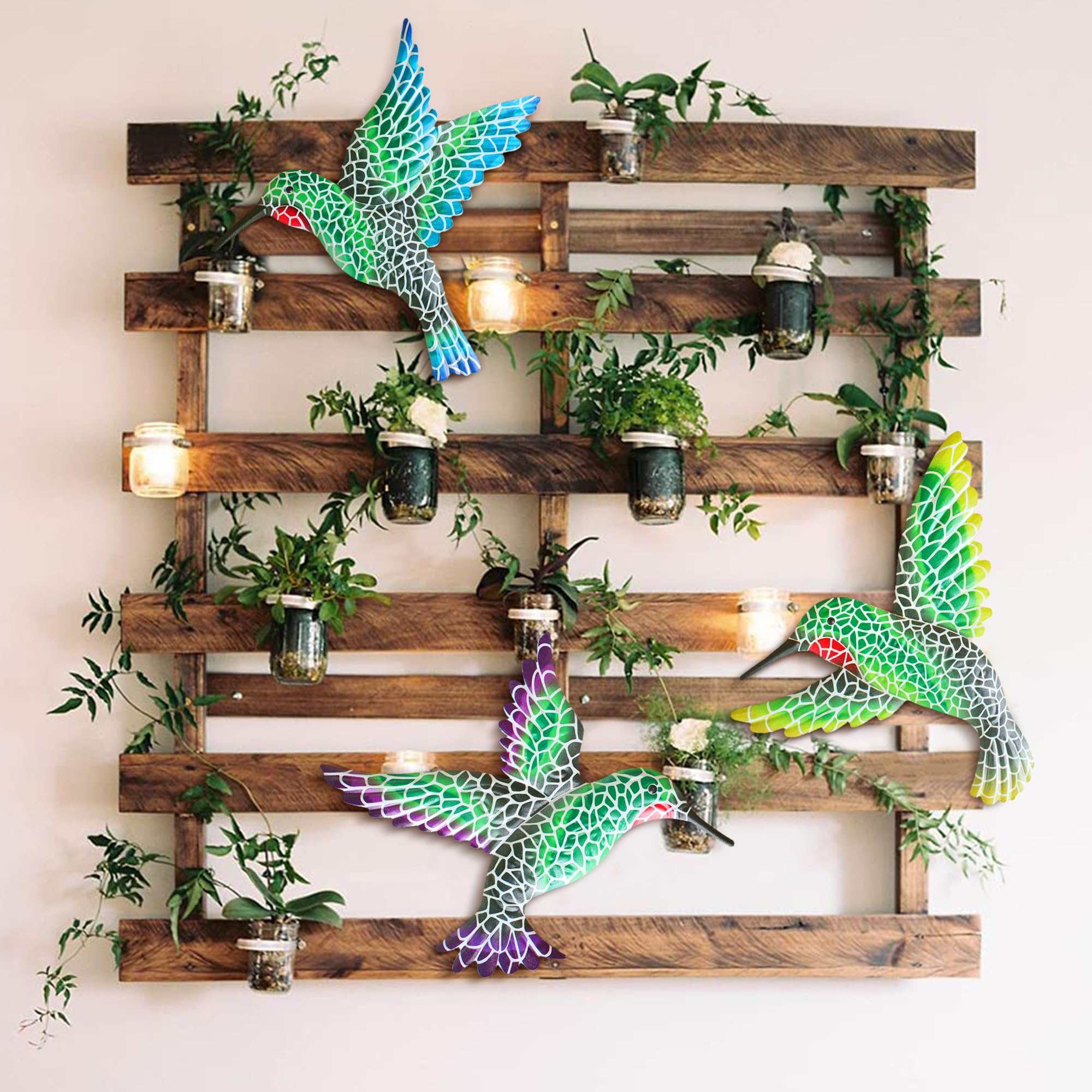 2 Stück Kolibri etall Deko Wand 3D Zu Aufhängen - Vögel