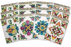 S&S Worldwide Repositionable Stained Glass Window Clings