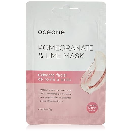 Máscara Facial Romã e Limão, Pomegranate & Lime Mask, Océane, Océane, Rosa