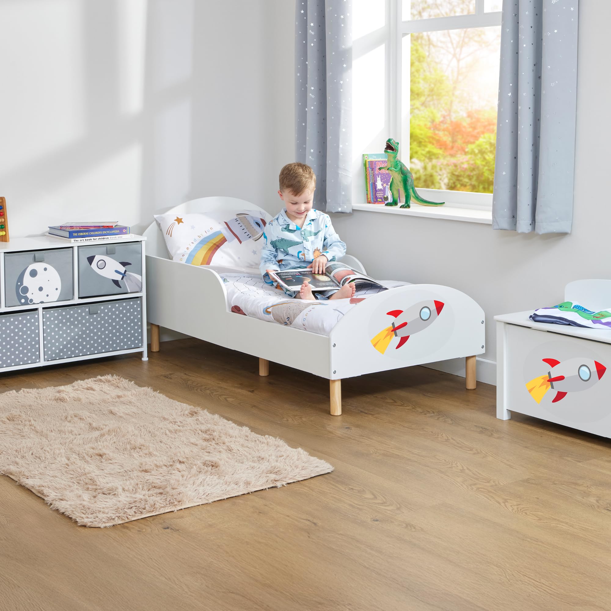 Liberty House Toys White Rocket Toddler Bed - 18 Months to 5 Years