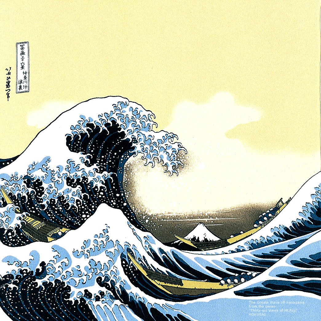 Furoshiki OONAMI große Welle vor Kanagawa hergestellt in Japan ca. 50 cm x 49 cm