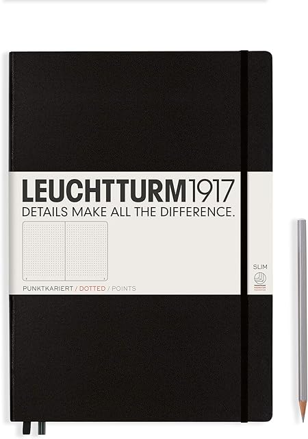 Leuchtturm 1917 Black Slim Master (A4+) Notebook, dotted