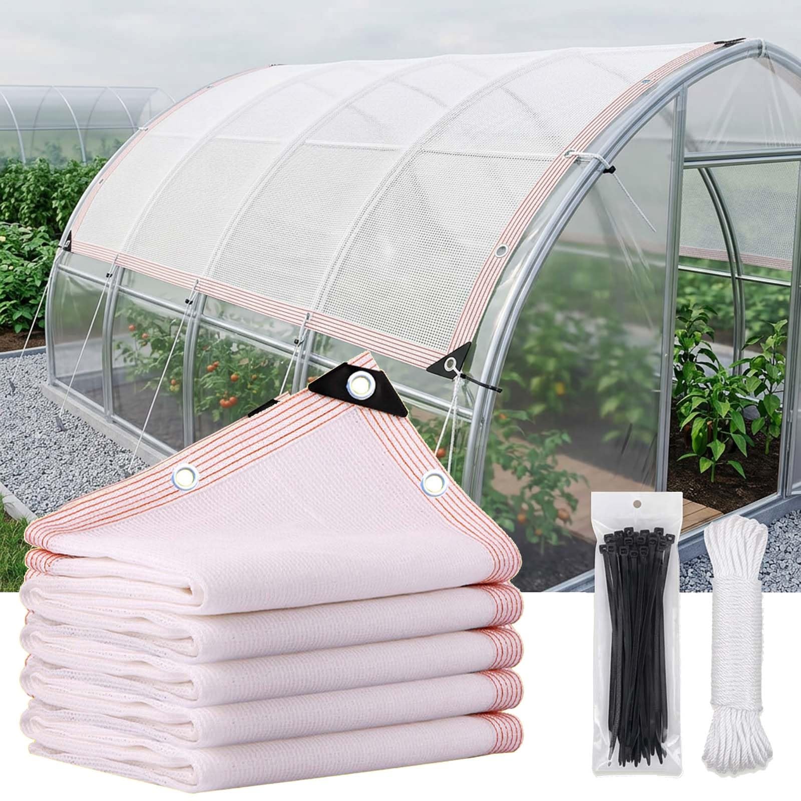 Red de jardín transpirable blanca de 33x33 pies para proteger tu patio e invernadero del sol