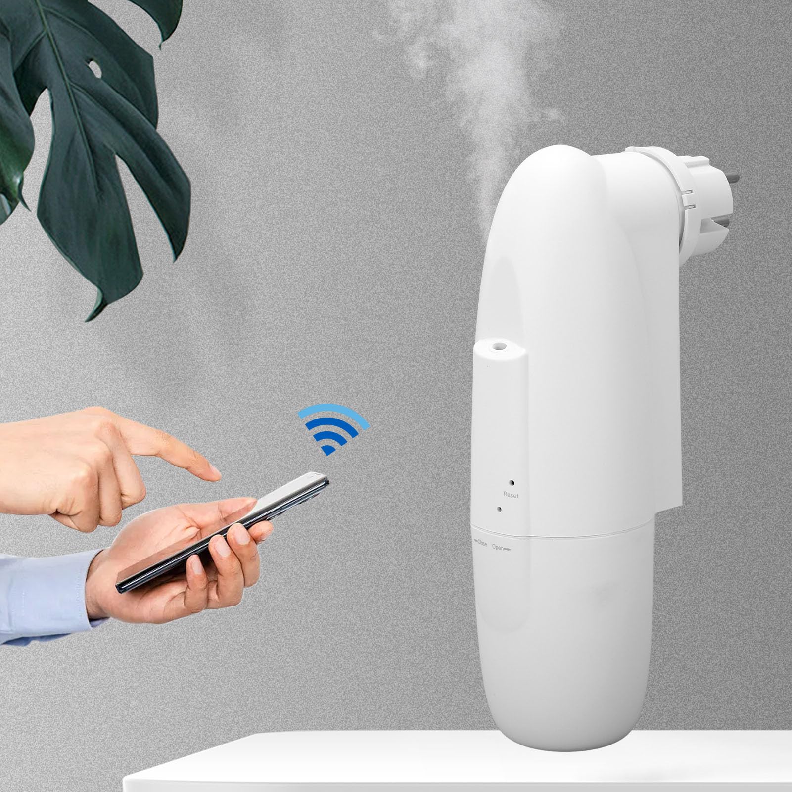 Diffuseur D'huiles Essentielles Intelligent Enfichable, 100ml, Bluetooth, Détection de Lumière, Nébuliseur, Machine à Air Parfumée, Prise UE 100 à 240V, Blanc