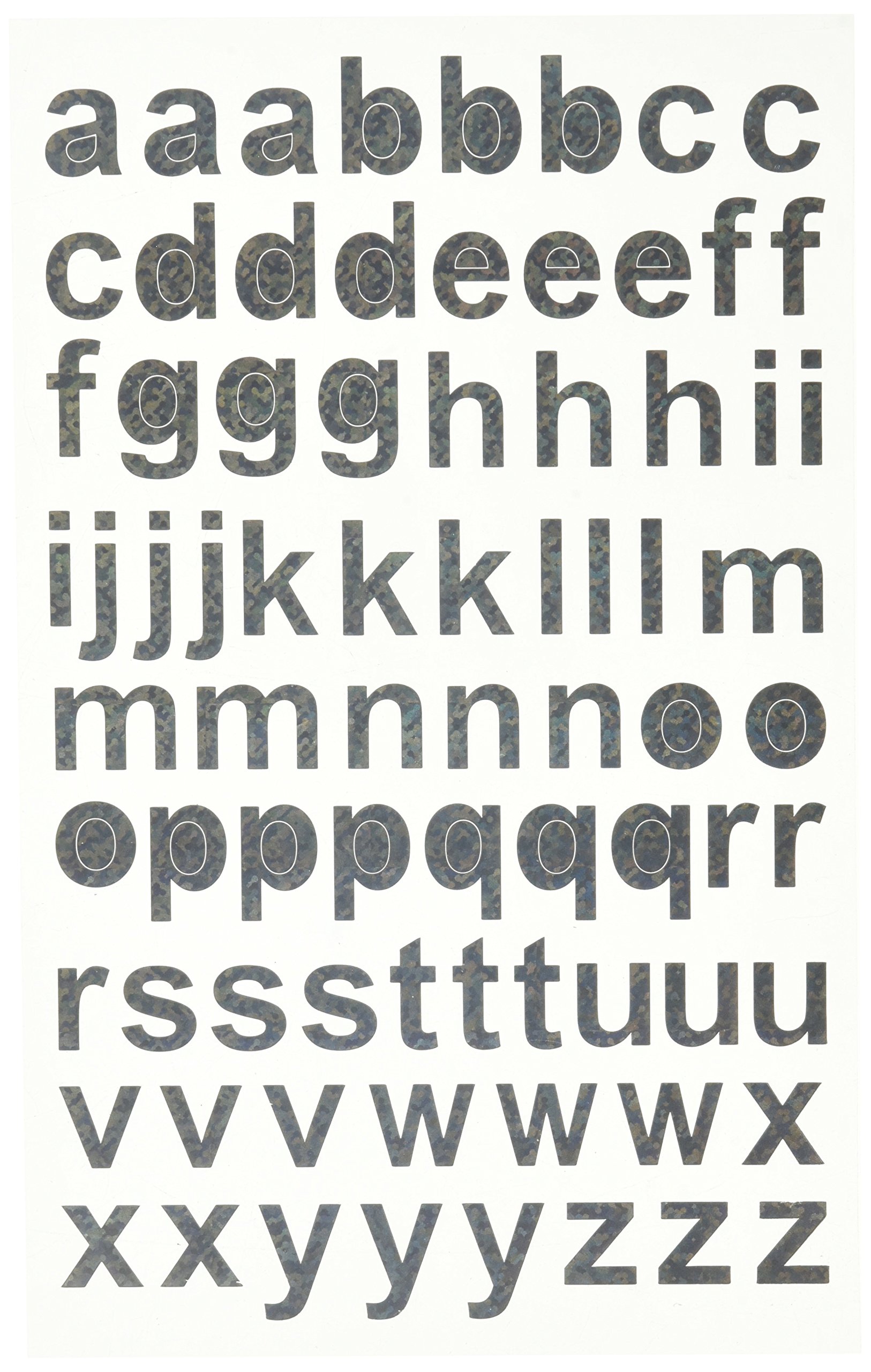 Darice, Stickerz, 78 Piece, Lowercase Holographic Glitter Black Letters