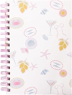 Graphique Coastal Fabric-Bound Journal | Hardcover Notebook for Daily Writing | High Quality Paper Stationery for Office or Home | 6 x 8 Inches with 240 Lined Pages