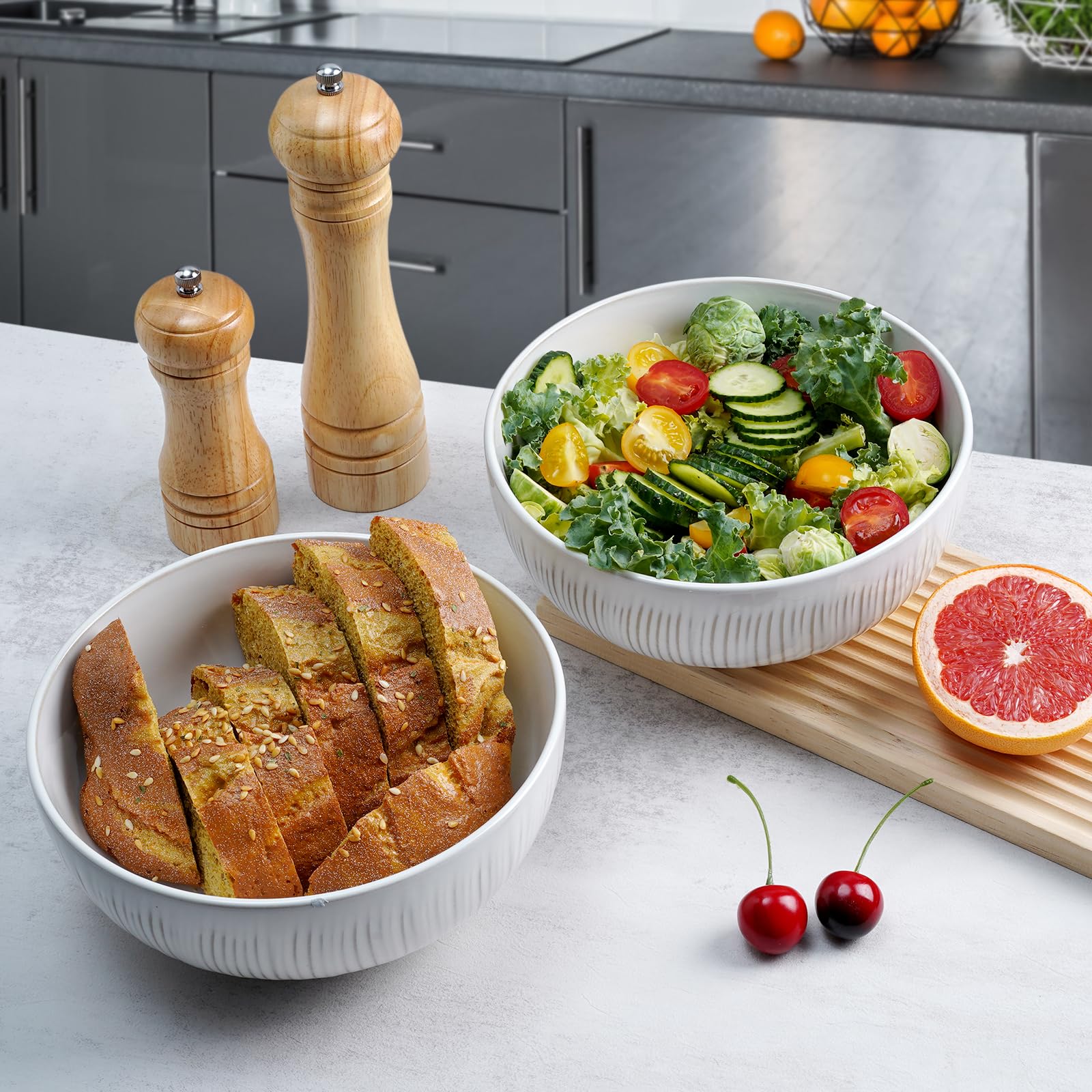 Set Di 4 Ciotole Per Pasta In Porcellana - Colorate, 21 Cm, Per Insalata, Zuppa E Dessert - Foto 4