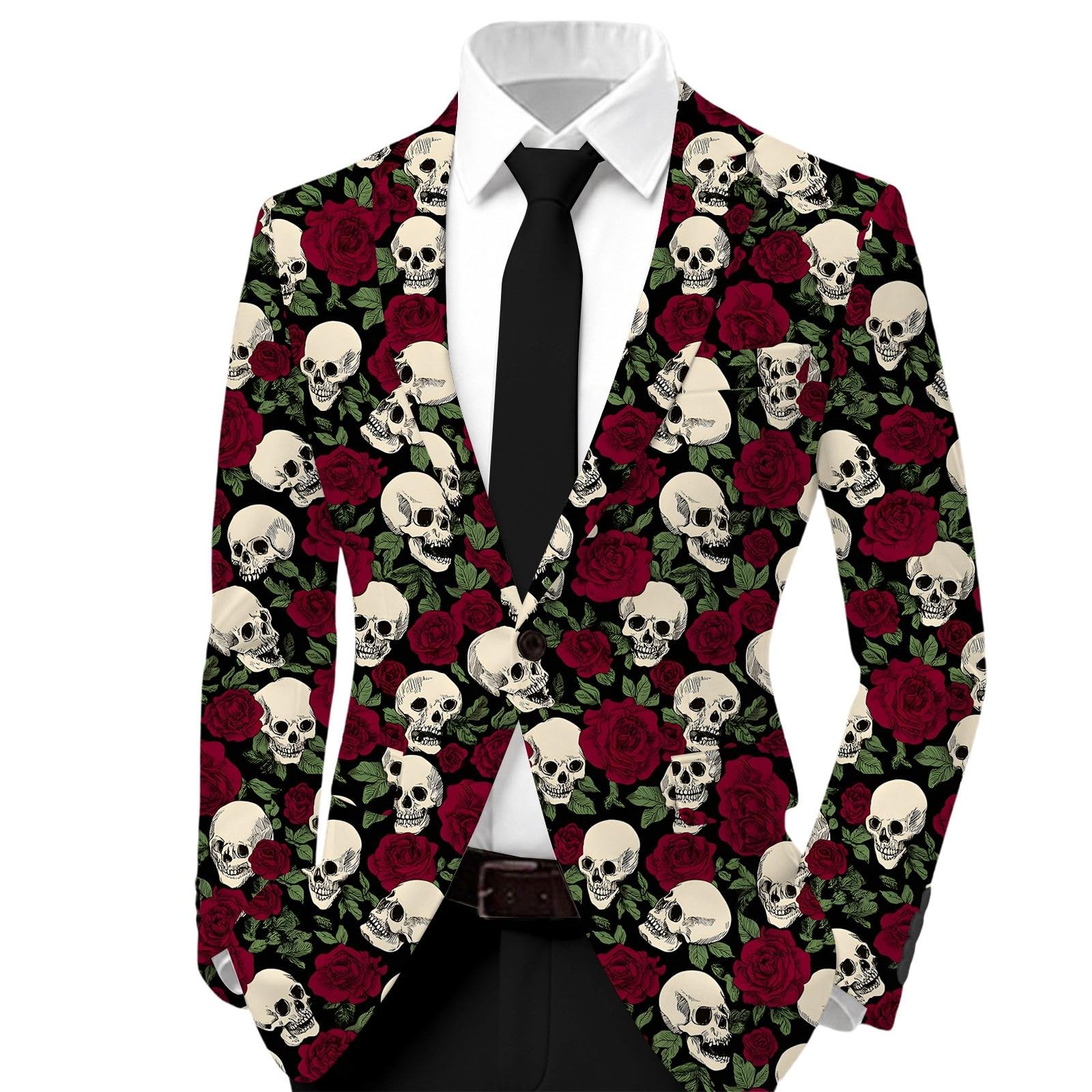 Abrigo informal de hombre con estampado divertido de Halloween