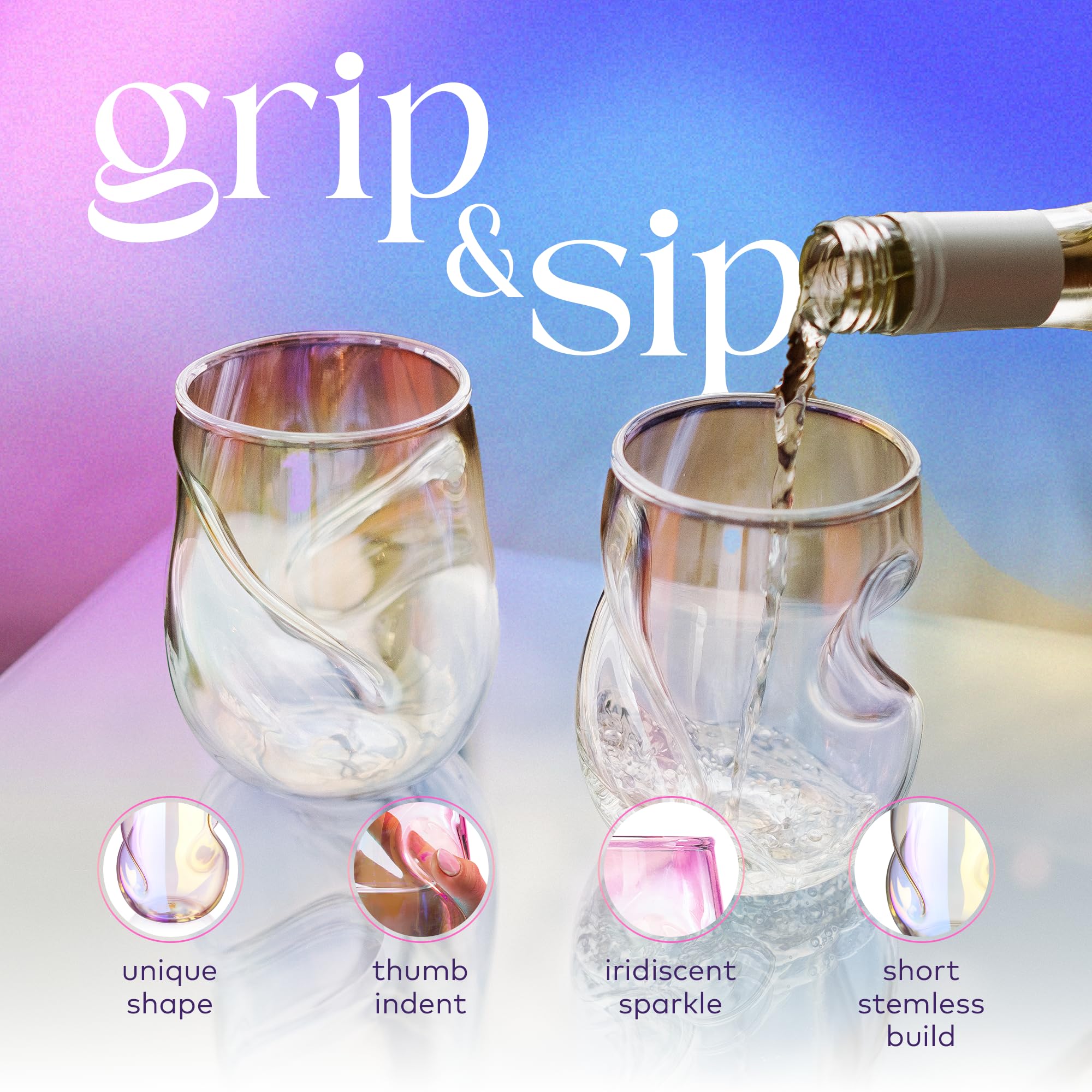 ombre wine glasses Ombre Blue Wine Glass main image 1