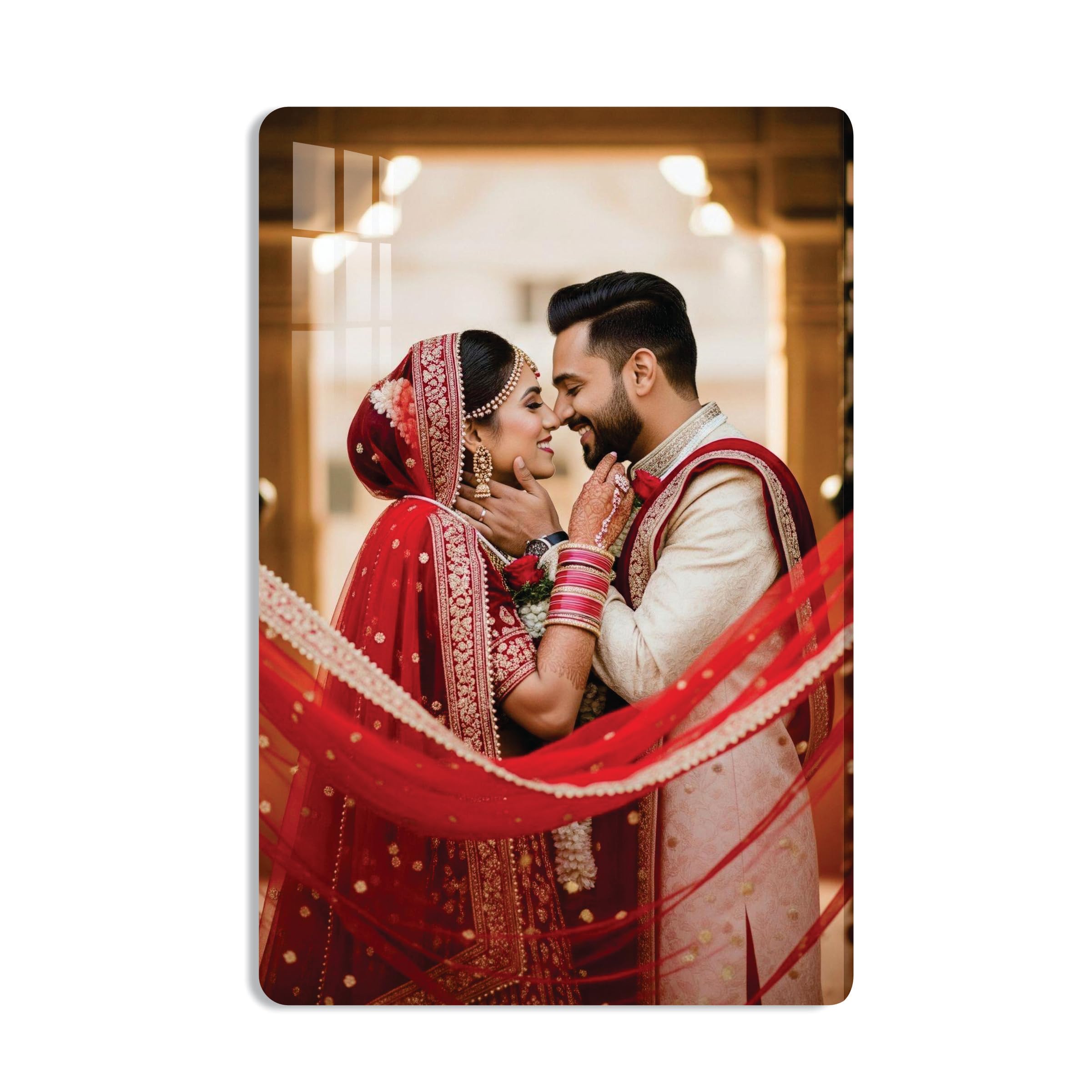 Customized Acrylic Photo Frame 12x8 Inches – Personalized Wall Mount Frameless Picture Frame for Anniversary, Birthday, Special Moments | Customised Gift Photo Frame with Photo | Gift