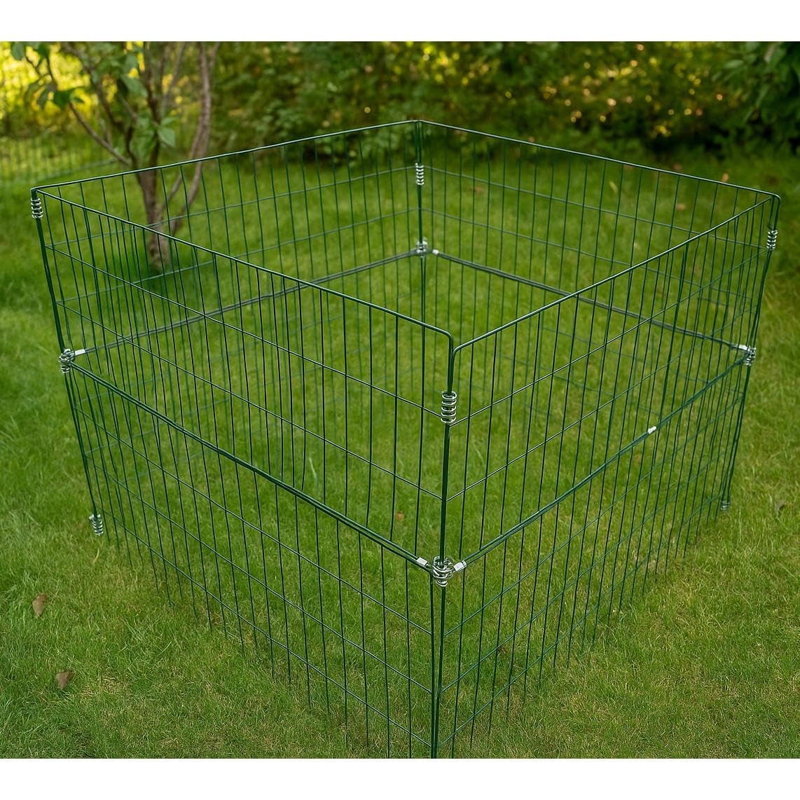 ESTEXO Drahtgitterkomposter 2er Set 90x90x70 cm Metall Komposter Gartenkomposter Welpenauslauf Tiergehege Grün