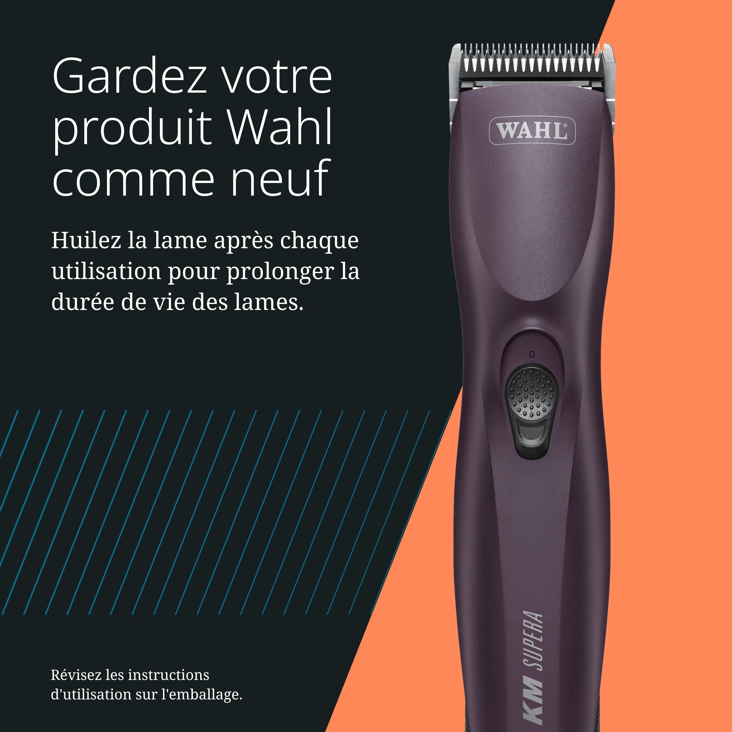 Wahl KM Supera, Tondeuse Sans Fil pour Animaux, Ergonomique | Tondeuse Sans Fil pour Animaux, 2 Batteries Interchangeables, 3000 et 3700 tr/min, Moteur Sans Balais, Légère et Silencieuse