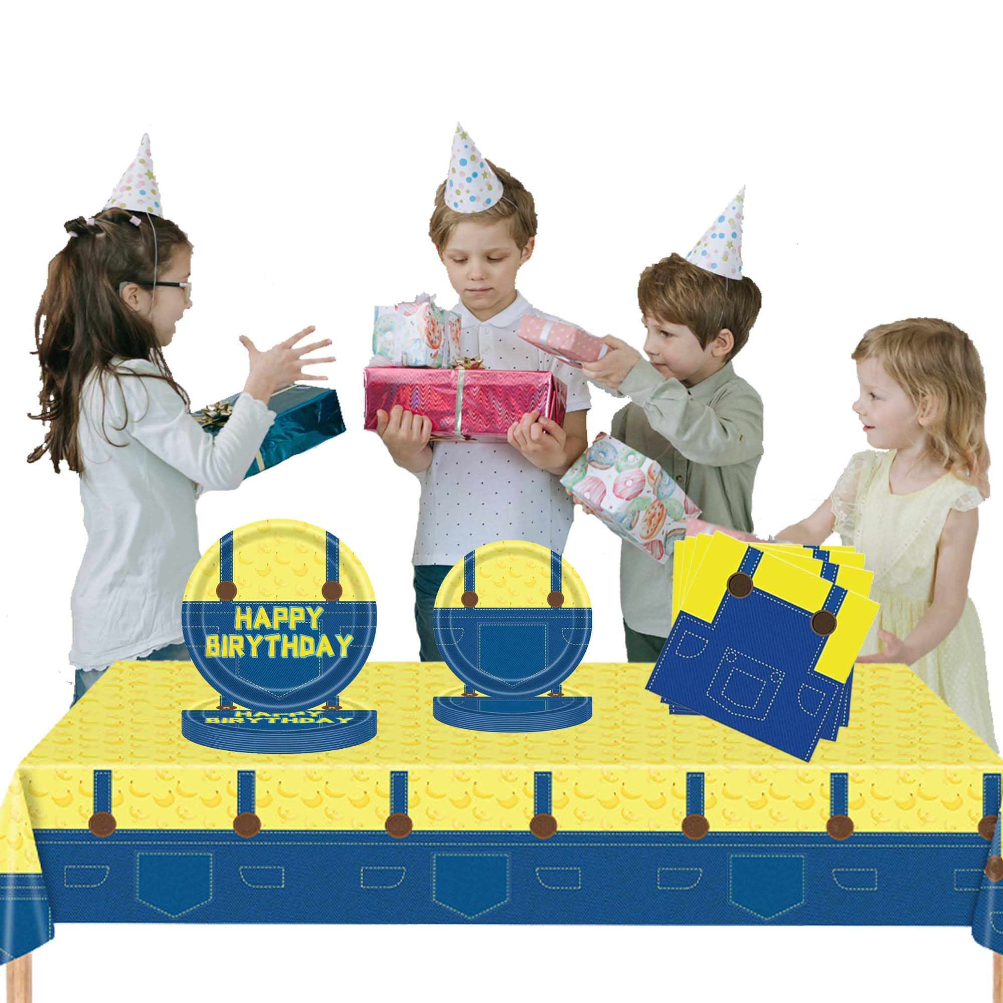Kit Compleanno Stoviglie per Feste Banana Decorazioni per Yellow Forniture per Feste