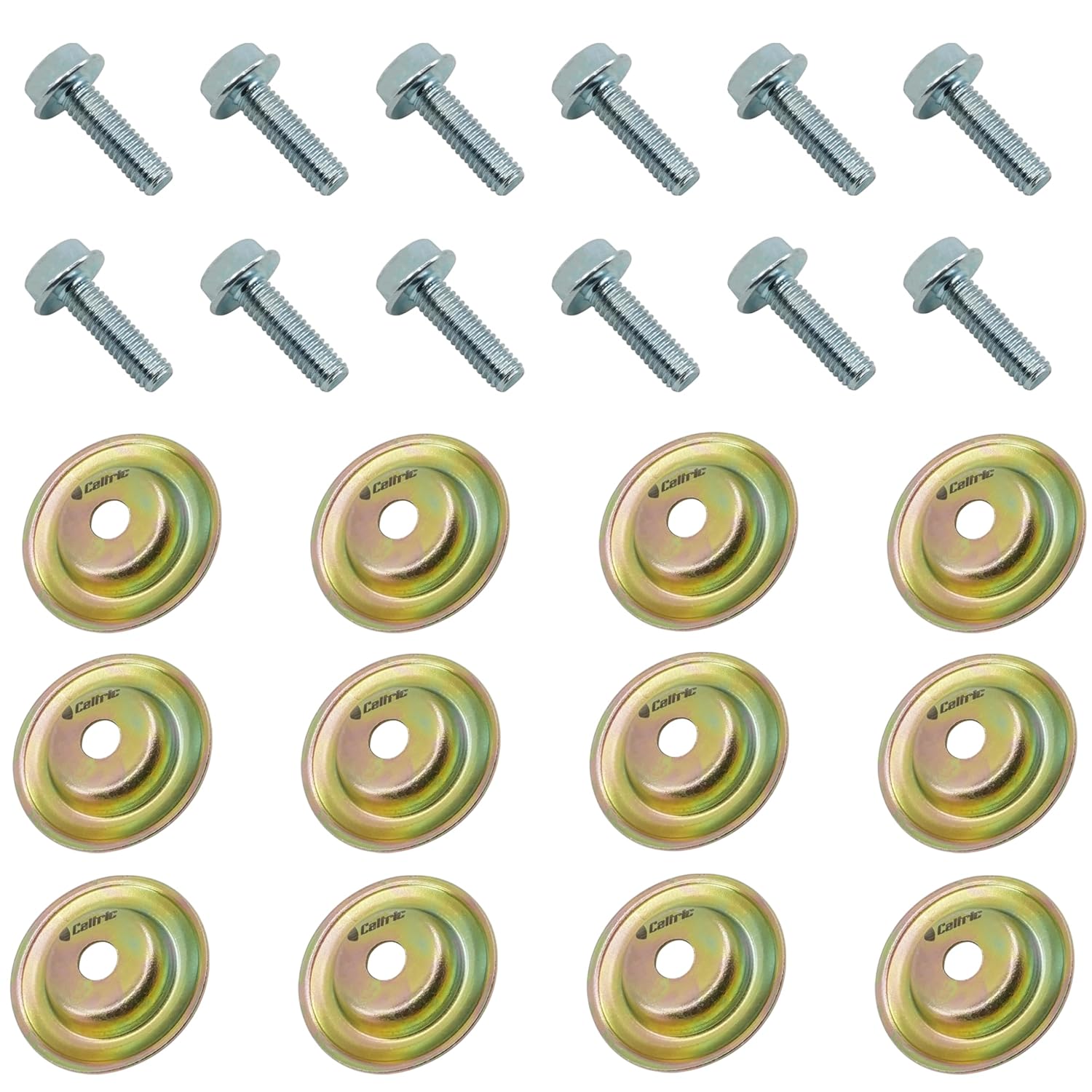 Caltric 7518529 and 7556065 Skid Plate Screw Bolt w/Washer Compatible with Polaris 12 Set