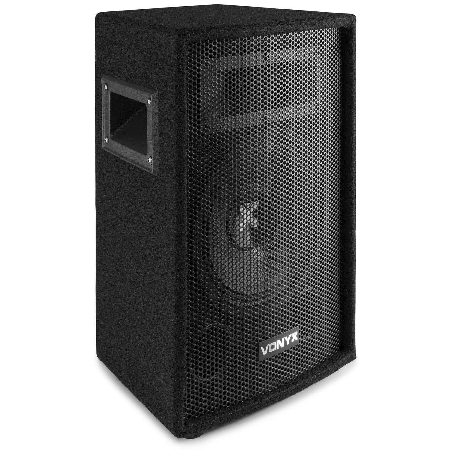 Vonyx SL8 PA Lautsprecher Passiv Set, 2X 400 Watt Partyboxen Set, 8 Zoll Passiv, Disco, DJ Party Lautsprecher mit Griffe, Lautsprecherboxen mit Tophat - Schwarz