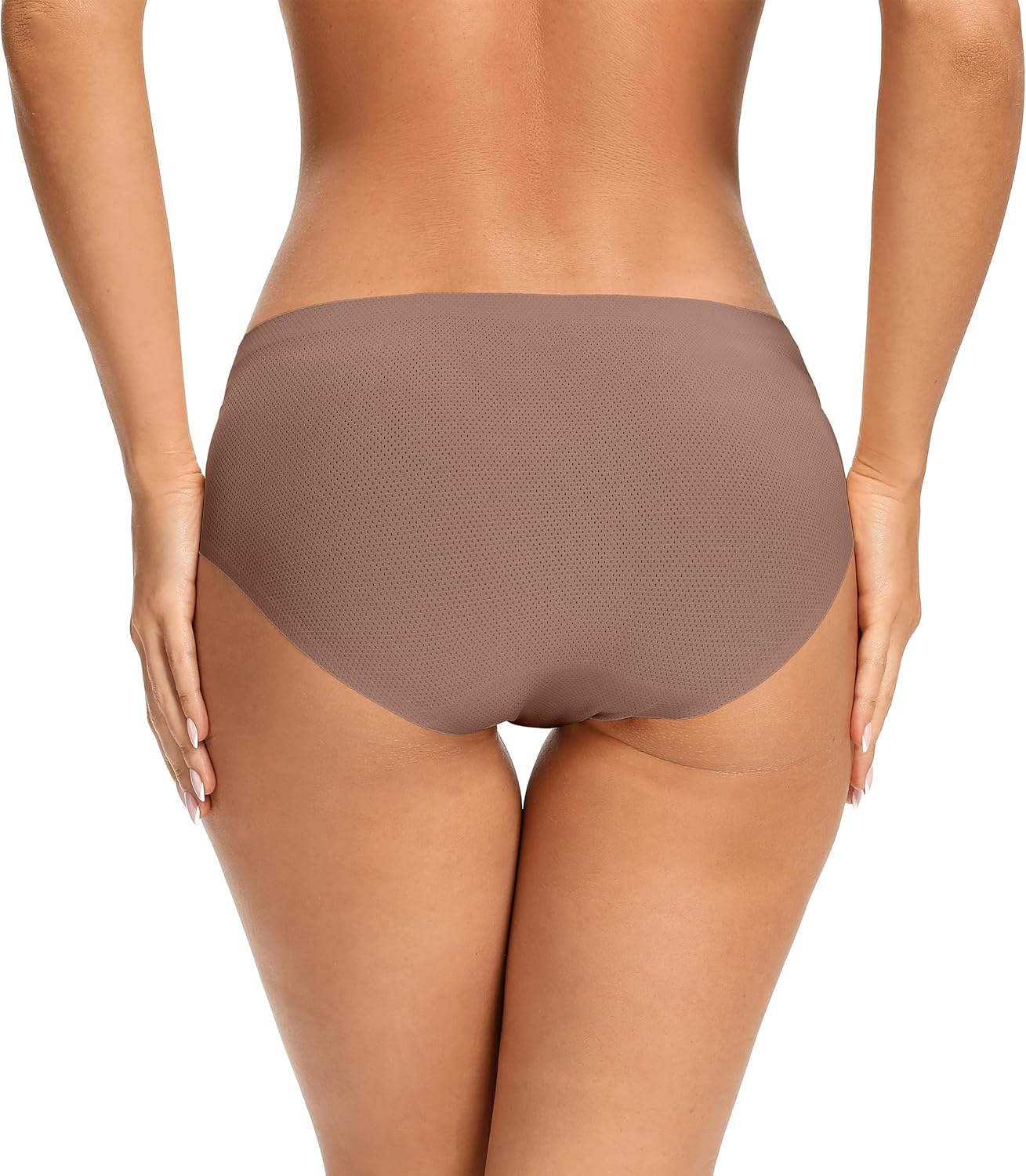 voenxe Seamless Underwear for Women,5 Pack Hipster No Show Ladies Panties Line,Breathable Stretch Bikini Workout,XXL Coffee - Image 3