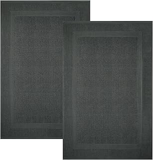 Infinitee Xclusives – Foot Towel (Pack of 2, 50 cm x 80 cm) Grey 100% Cotton – Bath Mats Super Soft, Bath Rugs Ultra Water Absorbent, Floor Mat for Bathroom, Kitchen and Home, Bathroom Mat