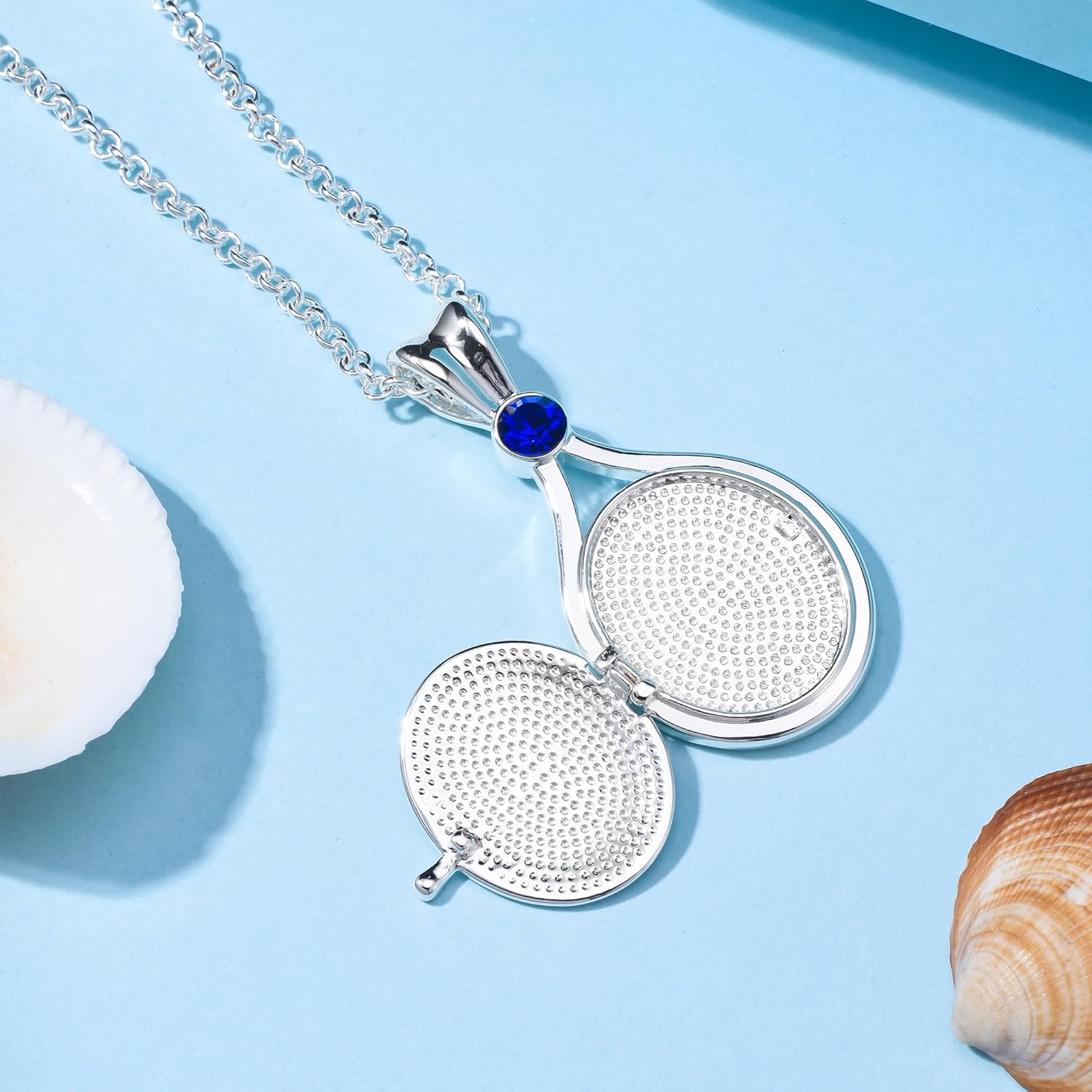 Big Mermaid Necklace Water Locket Fashion White Natural Zircon Copper Pendant Mermaid Locket Jewelry - Image 4