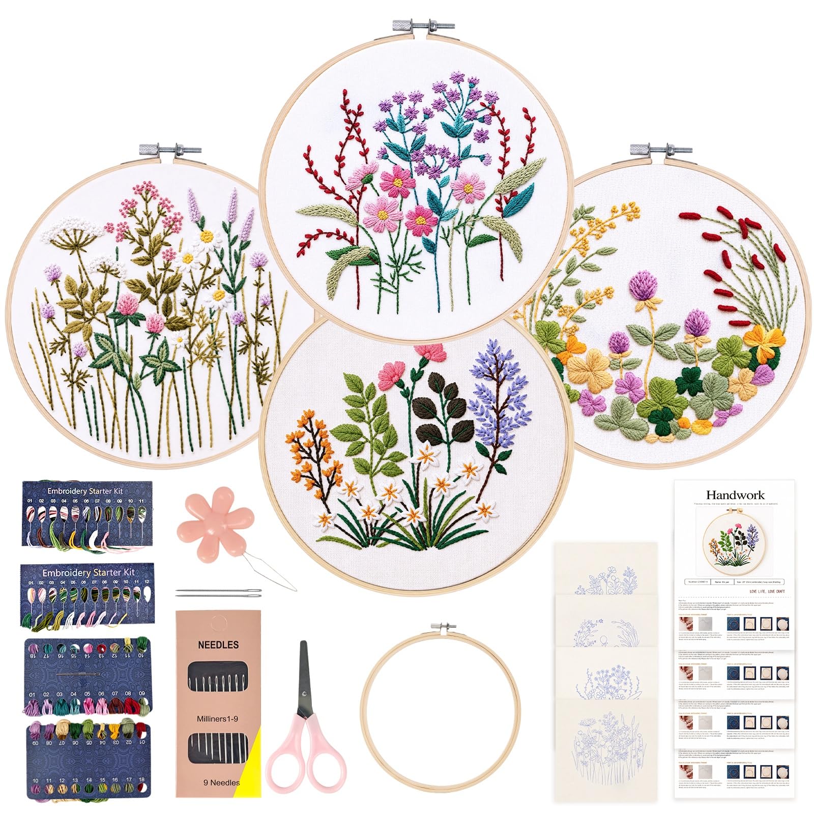 Joyeee Embroidery Kit - Beginner's Floral Craft Kit -1