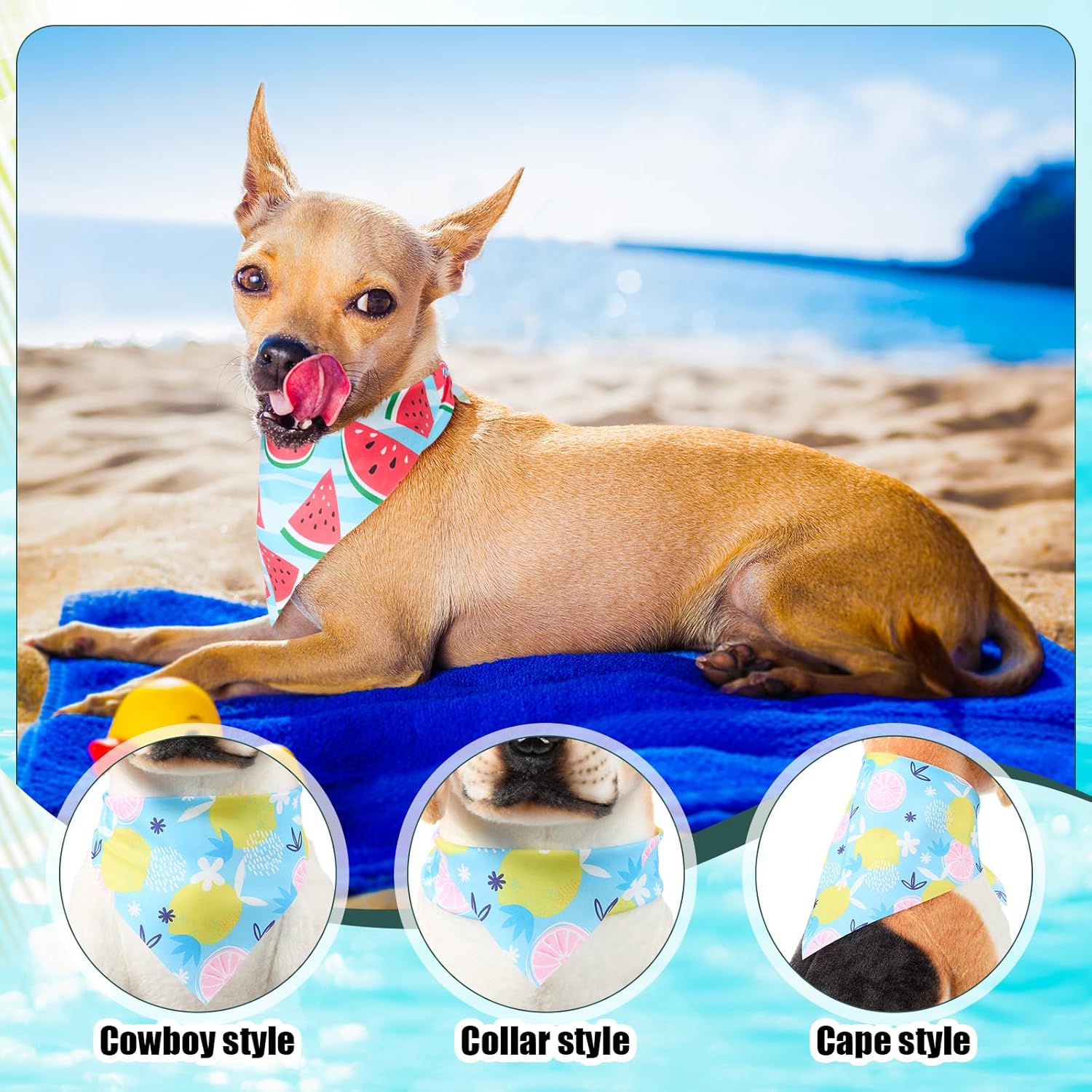 Geyoga 240 Pcs Dog Bandanas Bulk Summer Fruit Bandanas for Dogs Triangle Pet Bibs Scarf Adjustable Neckerchief for Puppy Small Medium Large Pet Costume Accessories